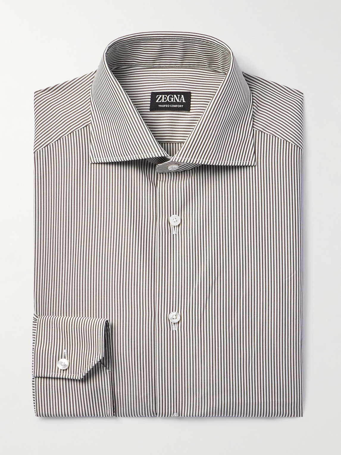 Zegna Cutaway-Collar Striped Trofeo™ Shirt - Men