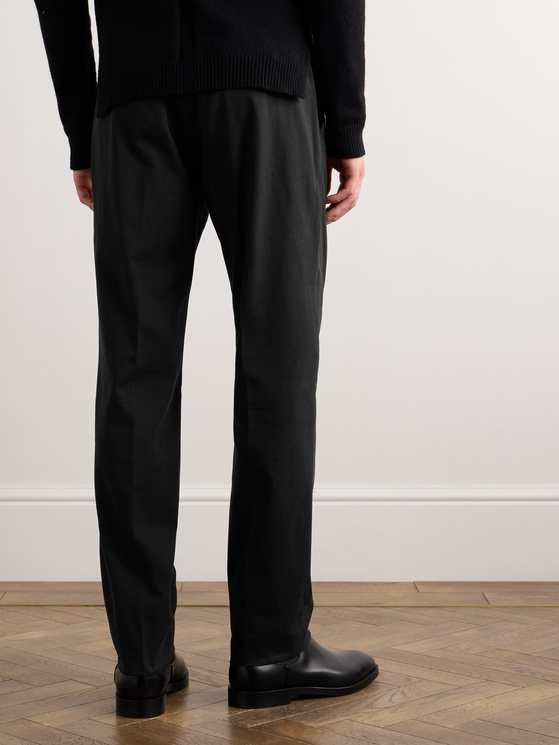 ZEGNA STRAIGHT-LEG GARMET-DYED STRETCH-COTTON TWILL CHINOS