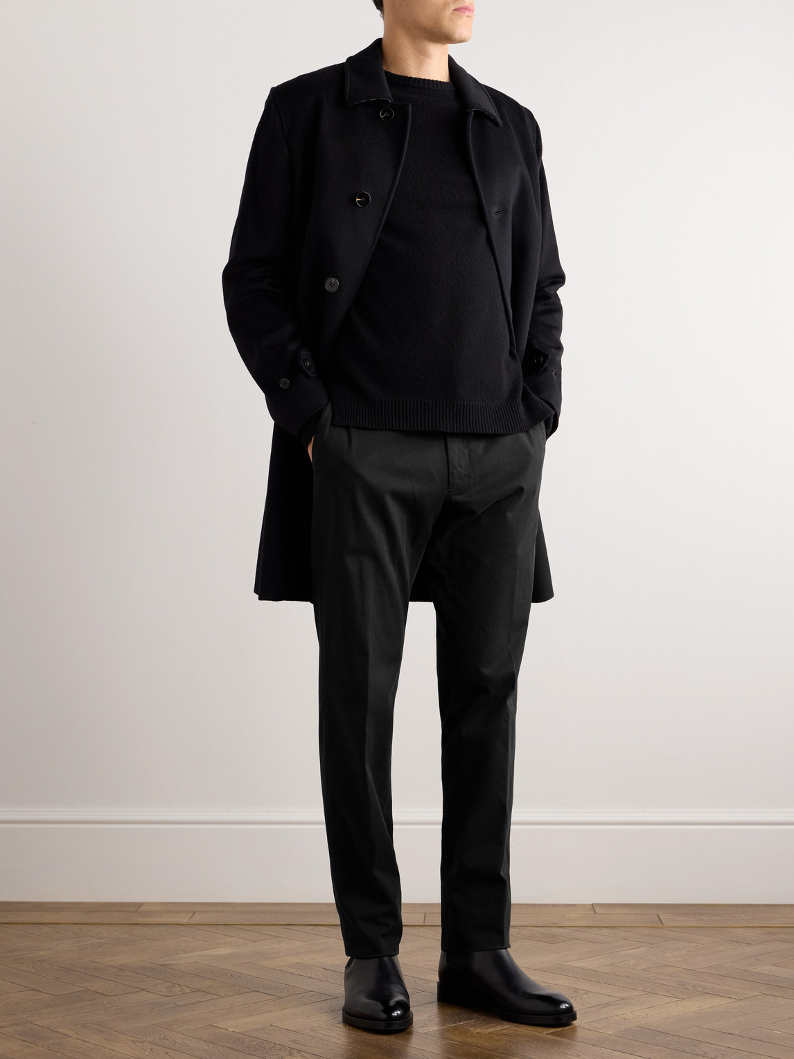 ZEGNA STRAIGHT-LEG GARMET-DYED STRETCH-COTTON TWILL CHINOS