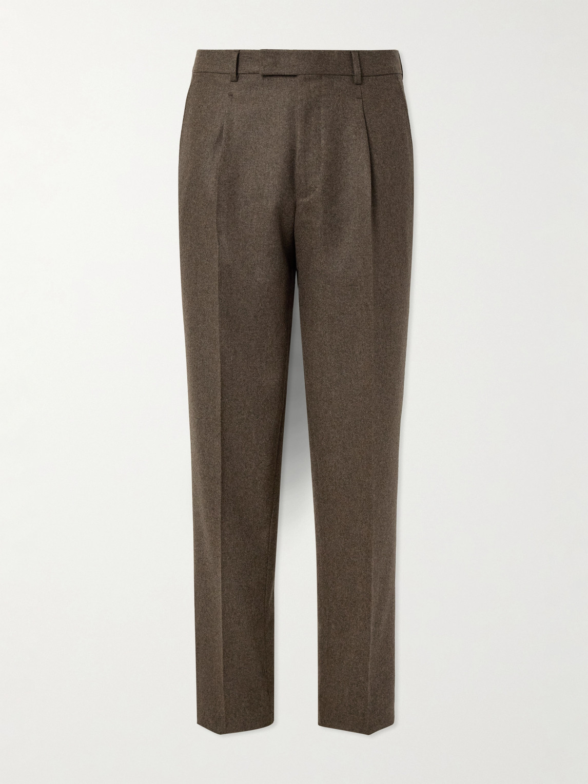 Zegna Straight-Leg Pleated Wool-Flannel Trousers - Men