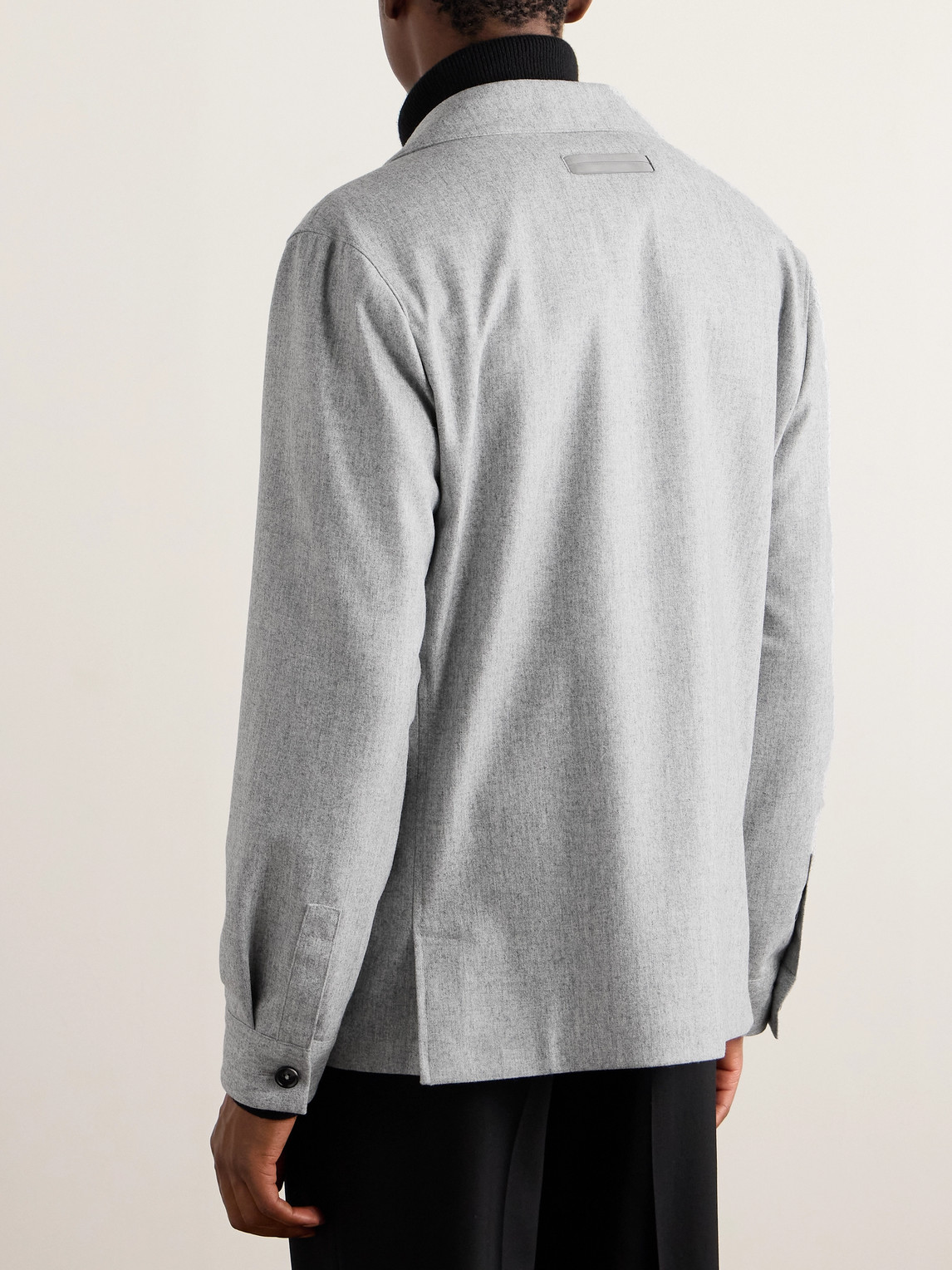 Zegna Brushed-wool Chore Jacket In Gray