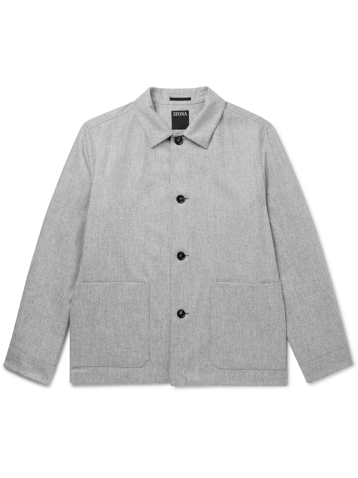 Zegna Brushed-wool Chore Jacket In Gray