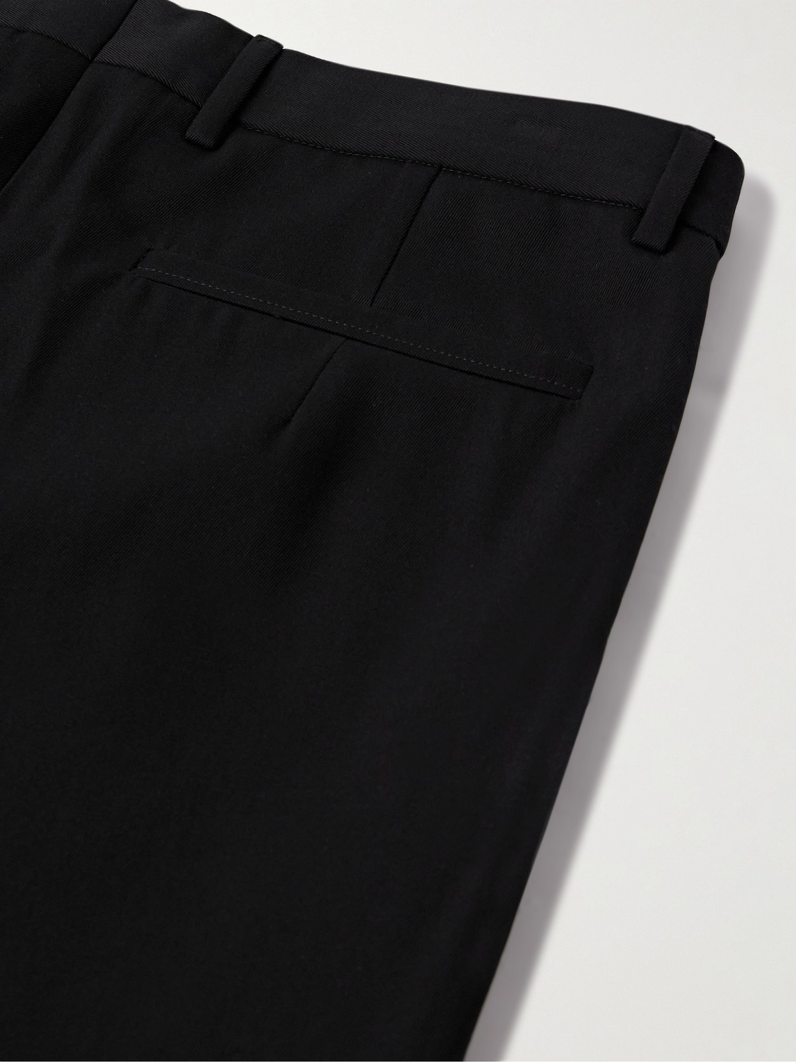 Zegna Straight-leg Pleated Cotton And Wool-blend Twill Trousers In Black
