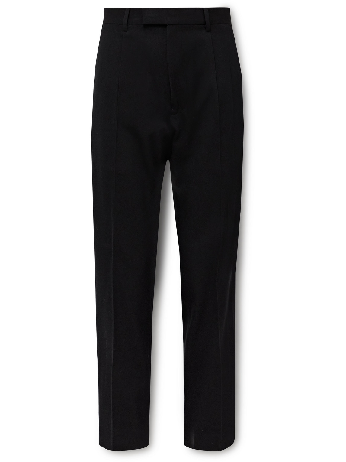 Zegna Straight-leg Pleated Cotton And Wool-blend Twill Trousers In Black