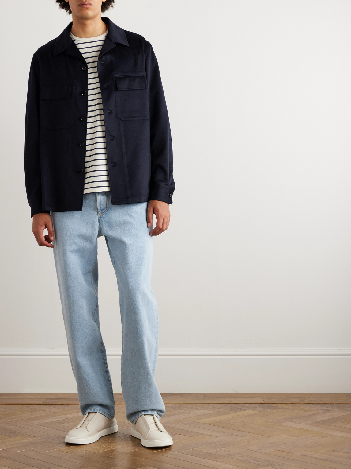 Zegna Pure Cashmere Overshirt In Black