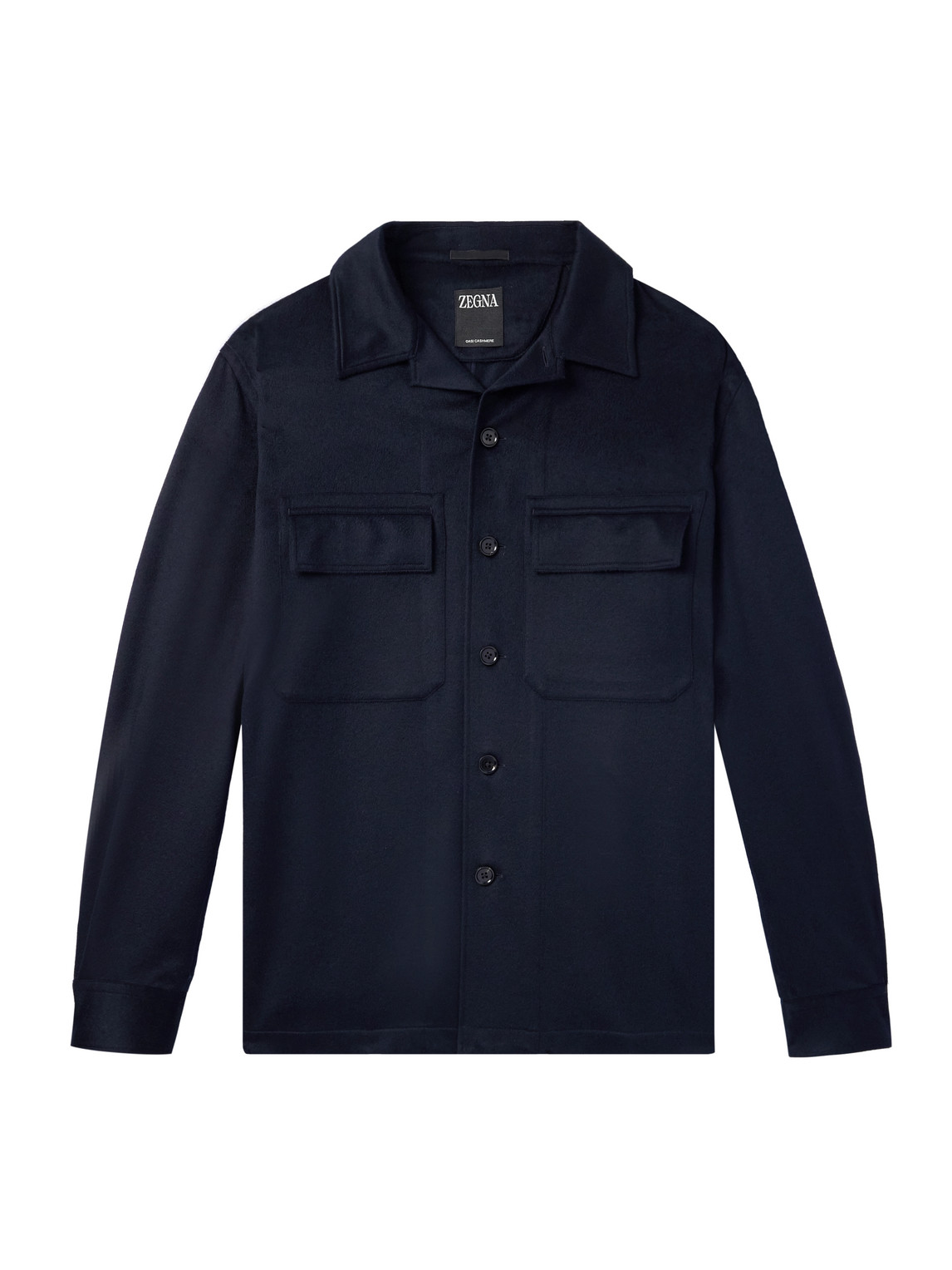 Zegna Pure Cashmere Overshirt In Black