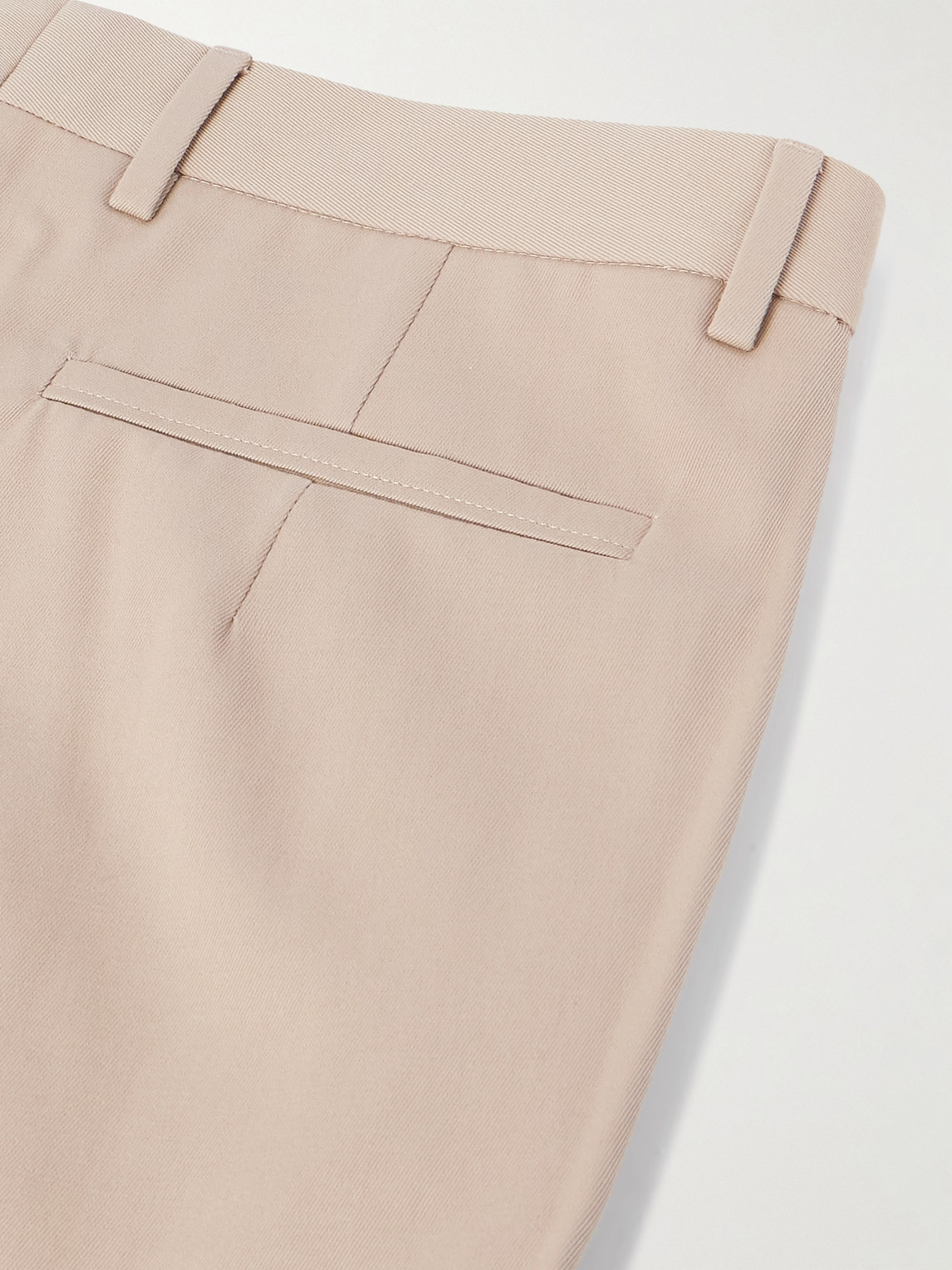 Shop Zegna Straight-leg Pleated Cotton And Wool-blend Twill Trousers In Neutrals