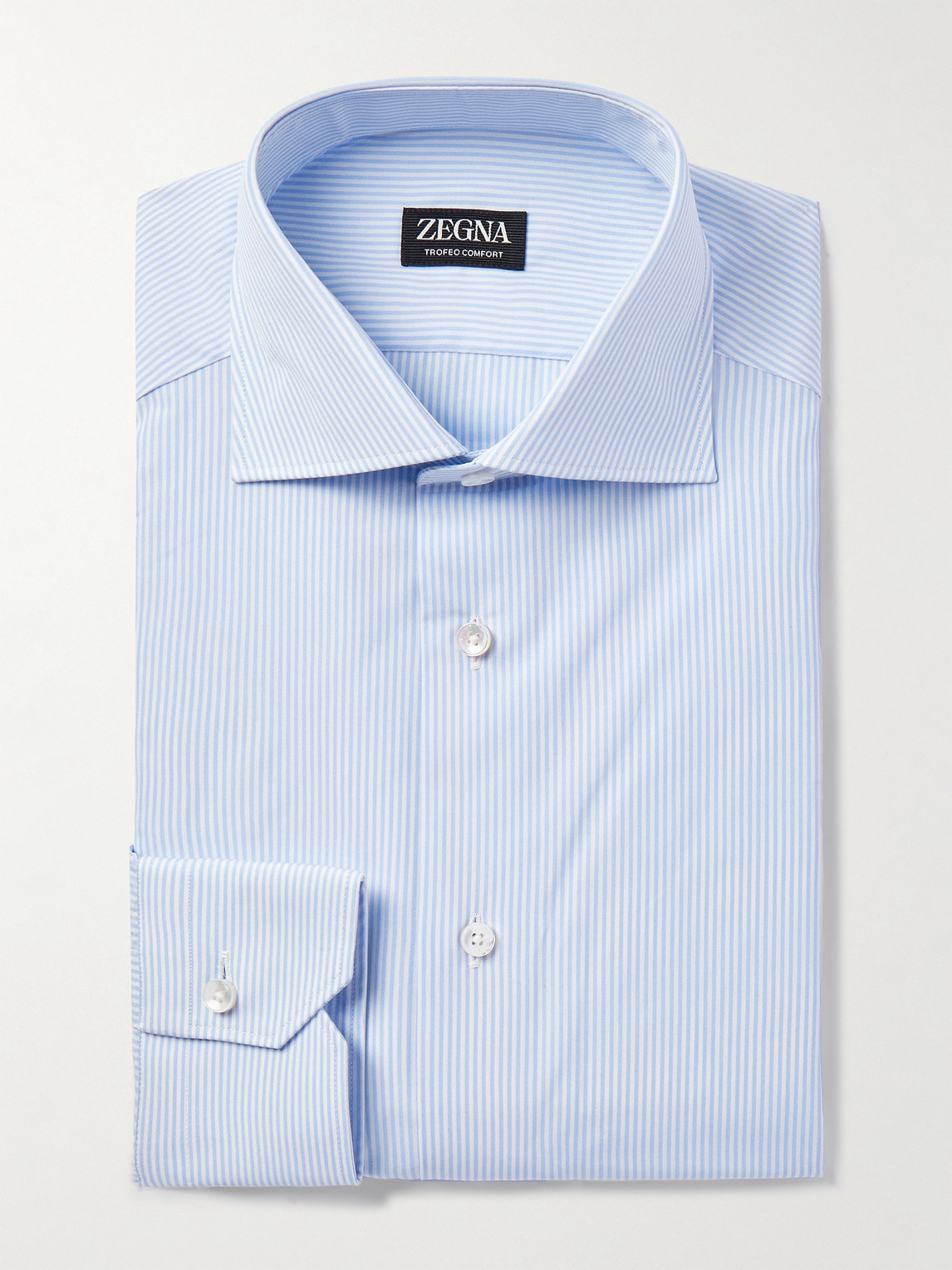 Zegna Cutaway-Collar Striped Trofeo™ Shirt - Men