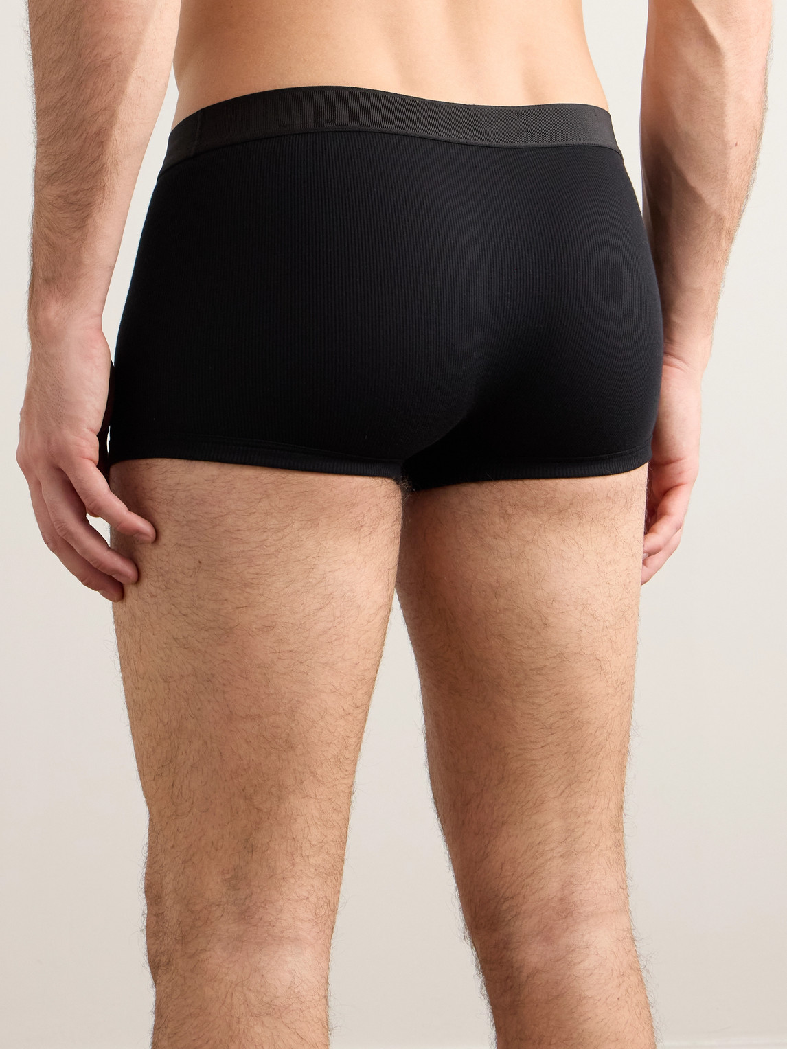 ZEGNA RIBBED COTTON AND MODAL-BLEND BOXER BRIEFS