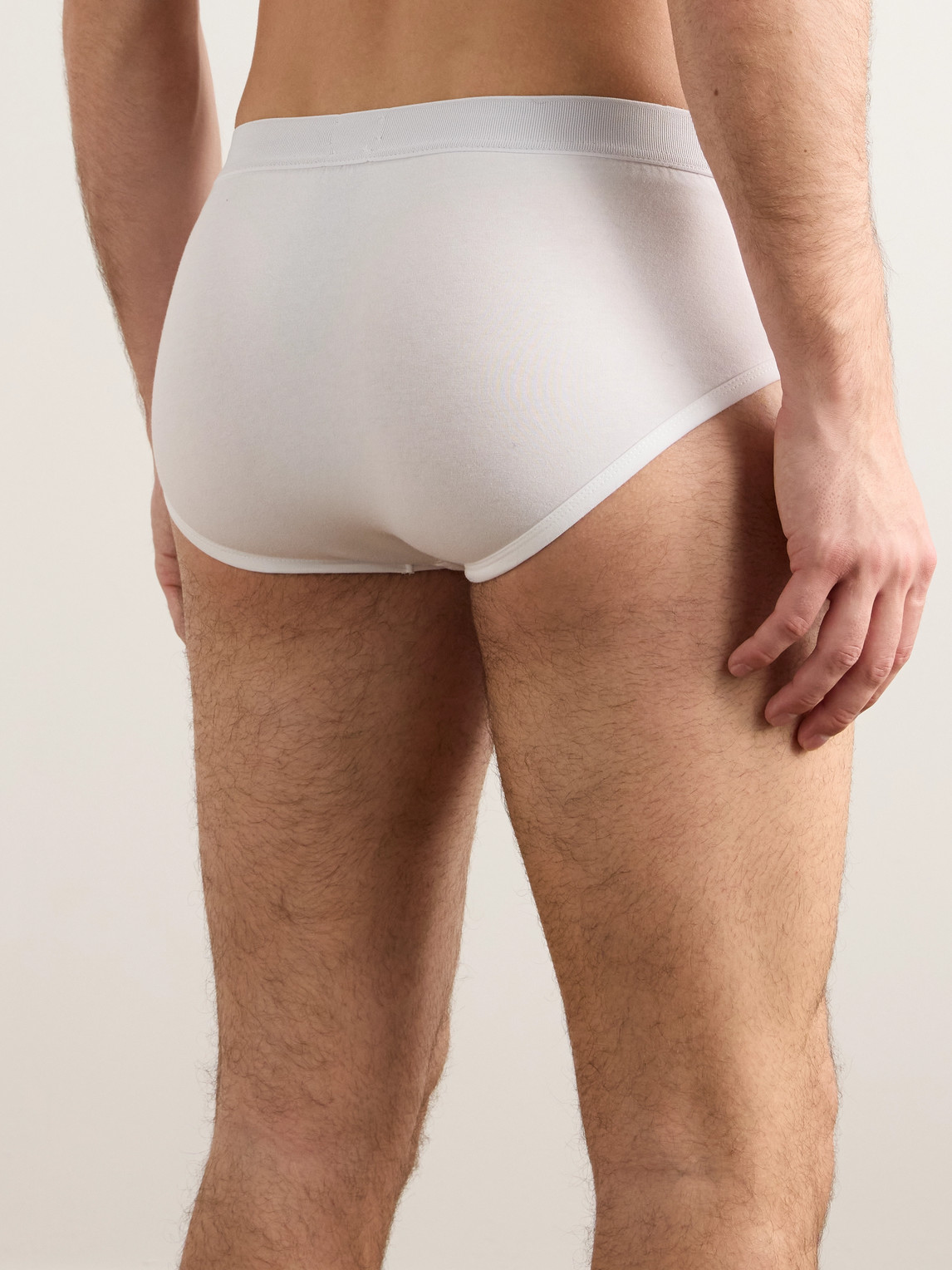 Shop Zegna Stretch-cotton Briefs In White