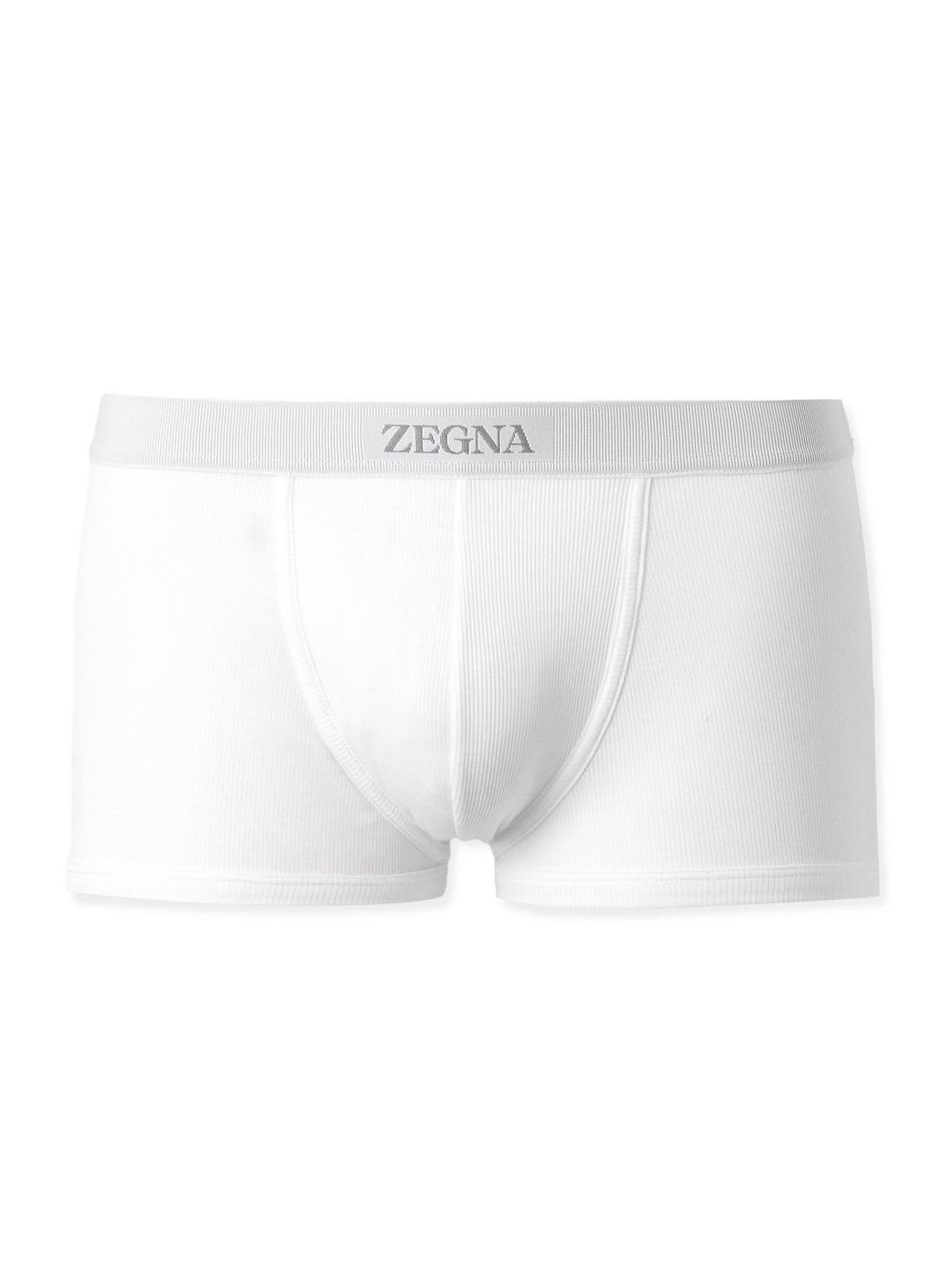 Zegna Ribbed Cotton And Modal-blend Boxer Briefs In White