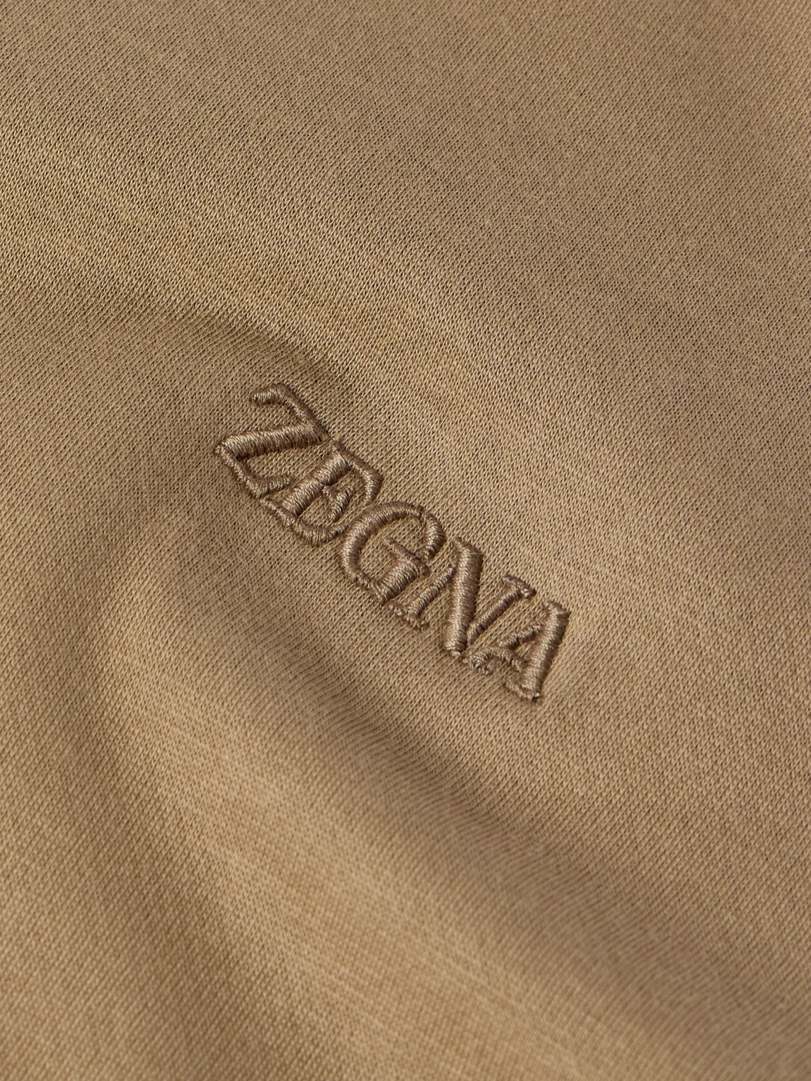 Shop Zegna Logo-embroidered Cotton-blend Jersey Sweatshirt In Neutrals