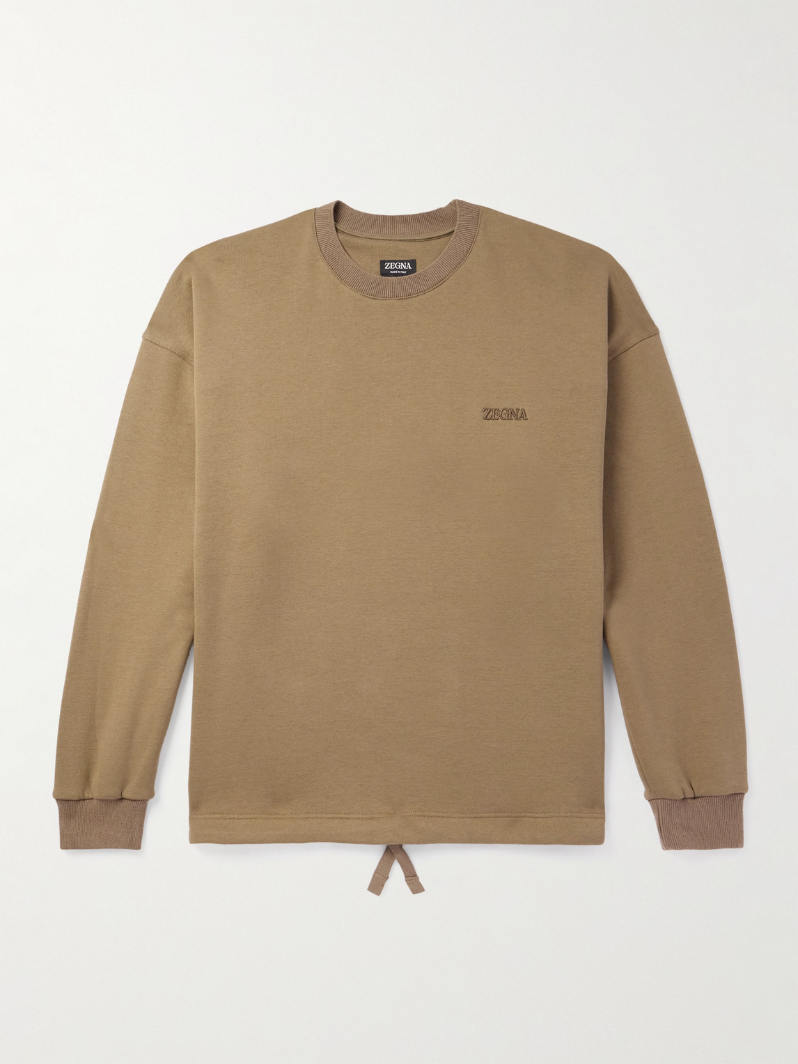 Zegna Logo-Embroidered Cotton-Blend Jersey weatshirt - Men