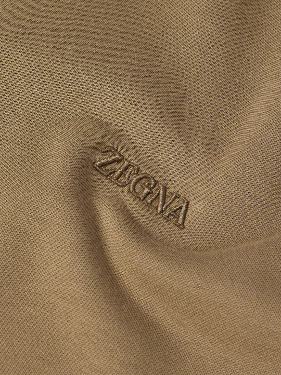 Shop Zegna Logo-embroidered Cotton-blend Jersey Hoodie In Neutrals