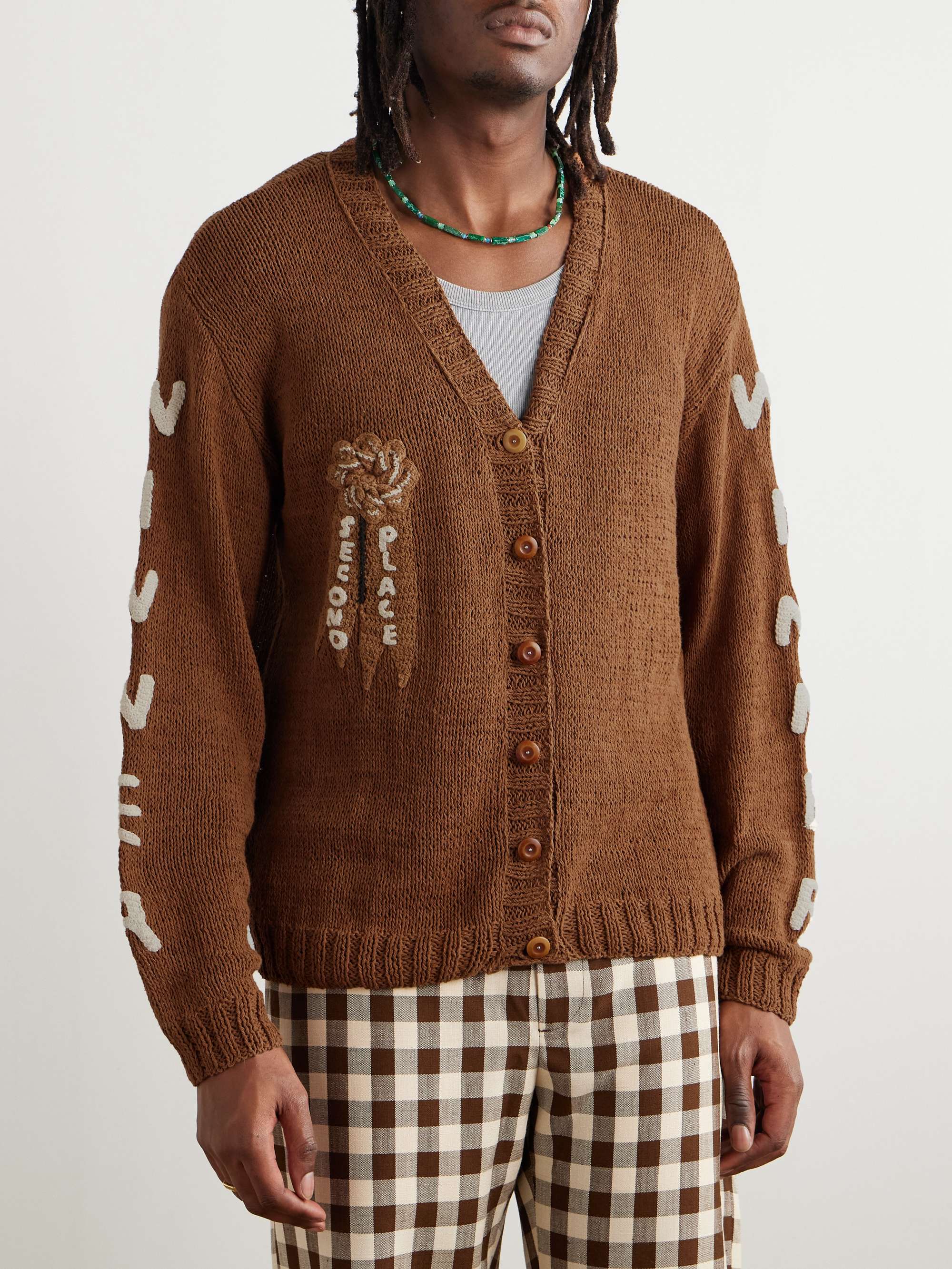 STORY MFG. Twinsun Appliquéd Jacquard-Knit Organic Cotton