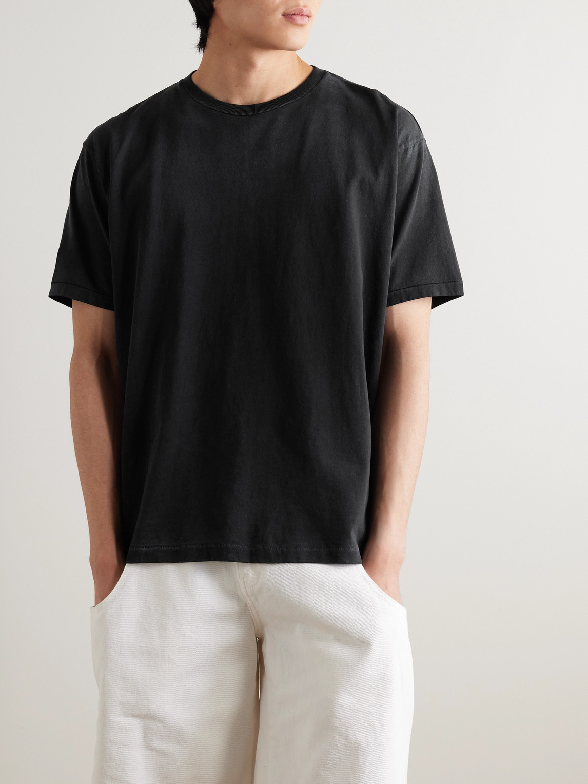 Shop Ssam Organic Cotton-jersey T-shirt In Black