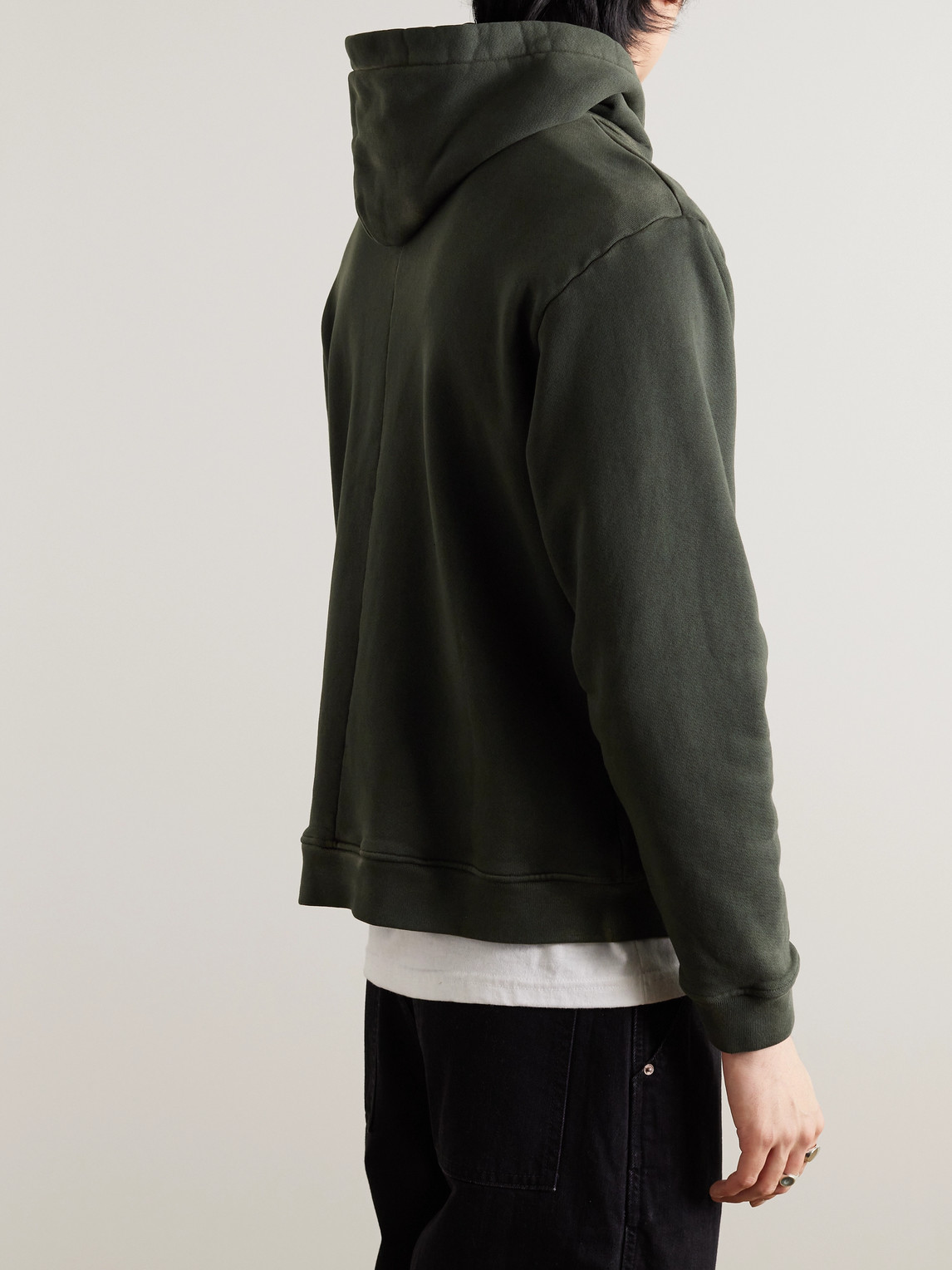 Shop Ssam Cotton-jersey Hoodie In Gray