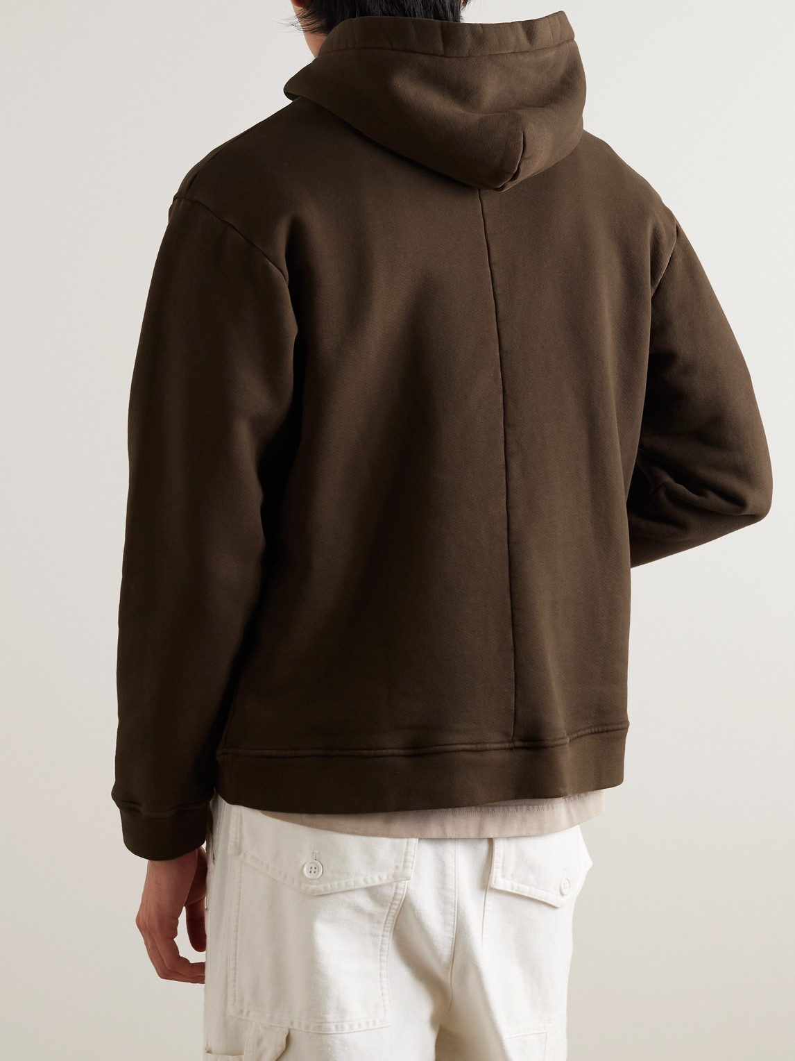 Shop Ssam Cotton-jersey Hoodie In Brown