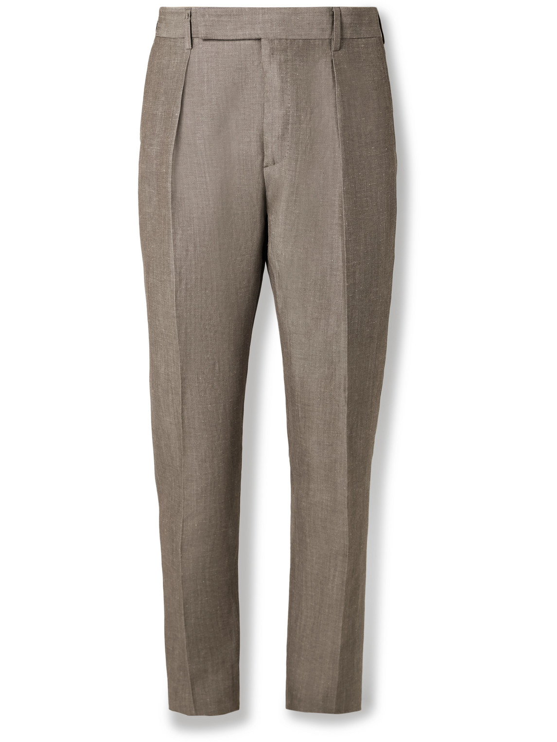 Paul Smith Straight-Leg Pleated Linen and Wool-Blend Suit Trousers - Men