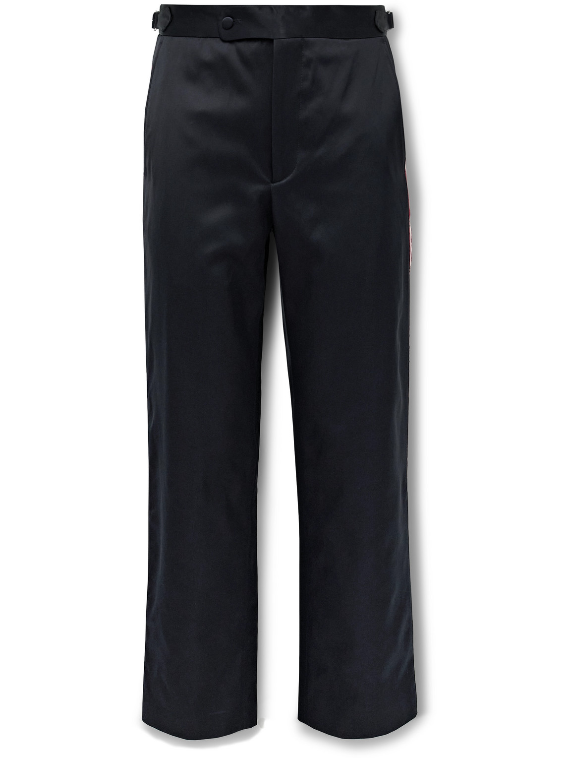 Major League Straight-Leg Striped Satin Trousers