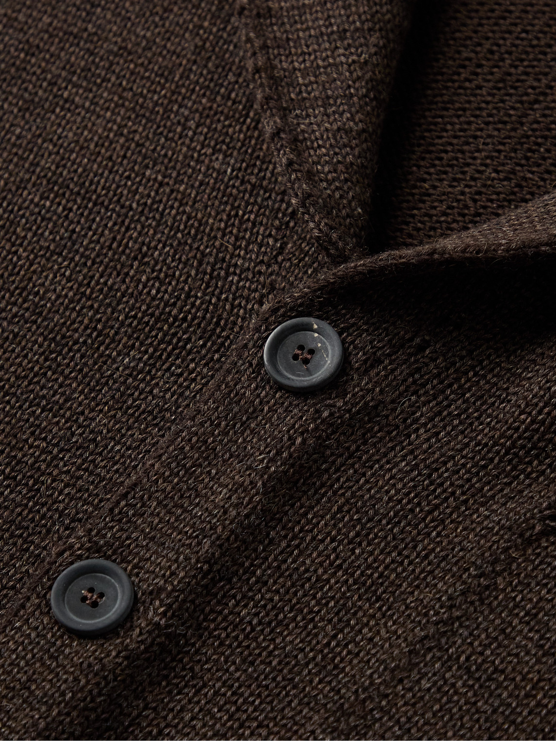 Shop Inis Meain Pub Jacket Alpaca, Merino Wool, Cashmere And Silk-blend Cardigan In Brown