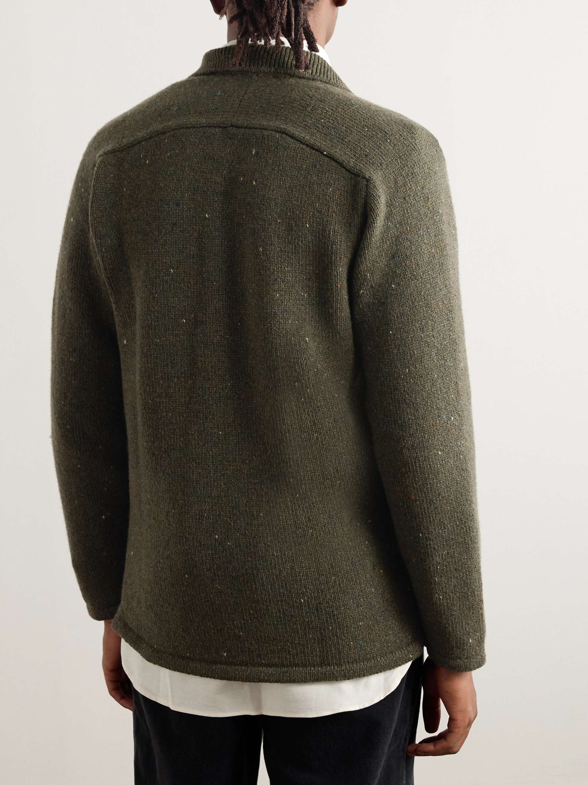 INIS MEÁIN Carpenter's Donegal Merino Wool and Cashmere-Blend Cardigan