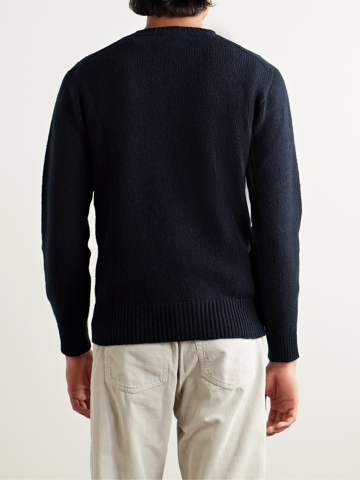 Shop Inis Meain Merino Wool And Cashmere-blend Sweater In Blue