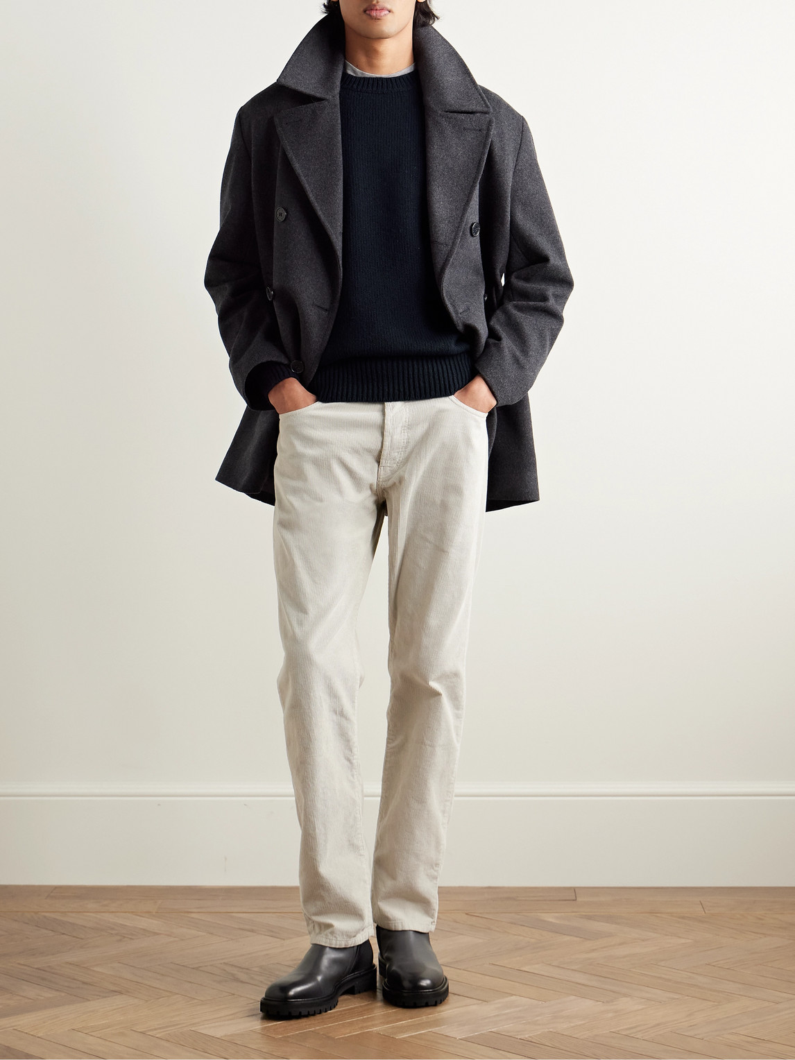 Shop Inis Meain Merino Wool And Cashmere-blend Sweater In Blue