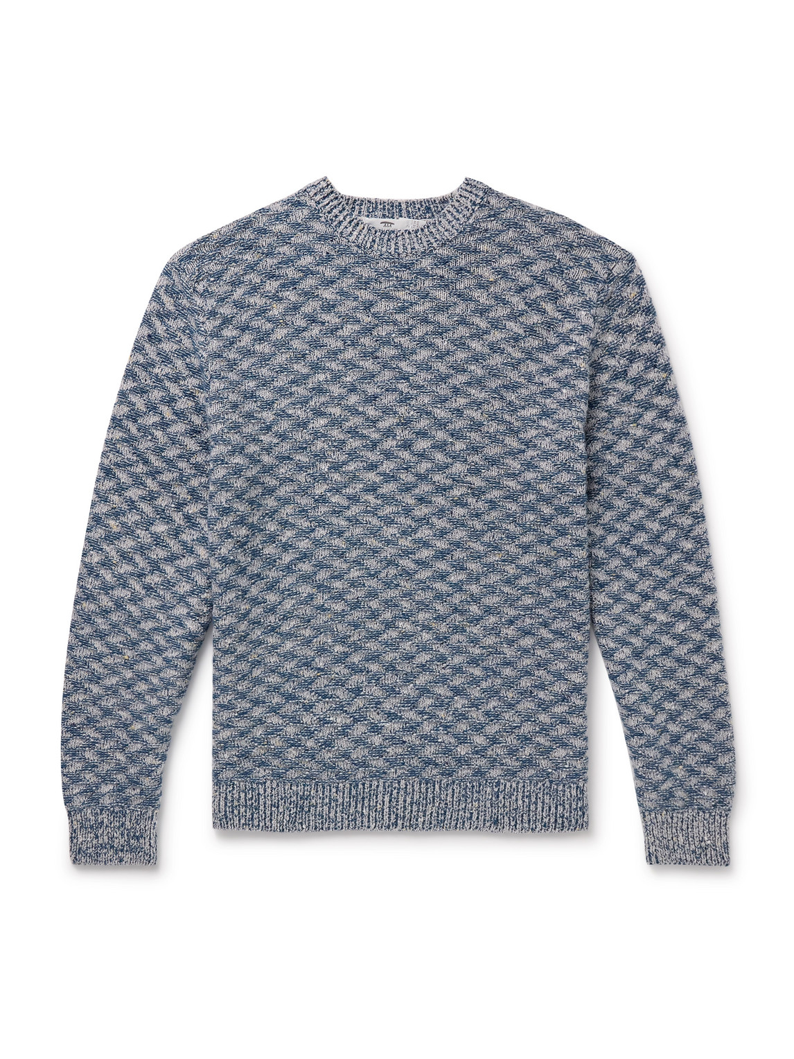 Inis Meáin Claiochai Merino Wool and Cashmere-Blend Jacquard Sweater