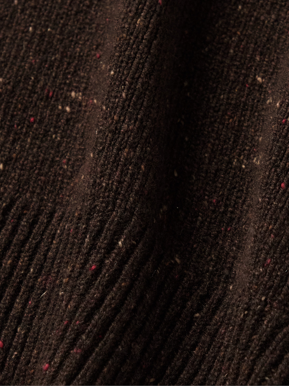 Shop Inis Meain Donegal Merino Wool And Cashmere-blend Sweater In Brown