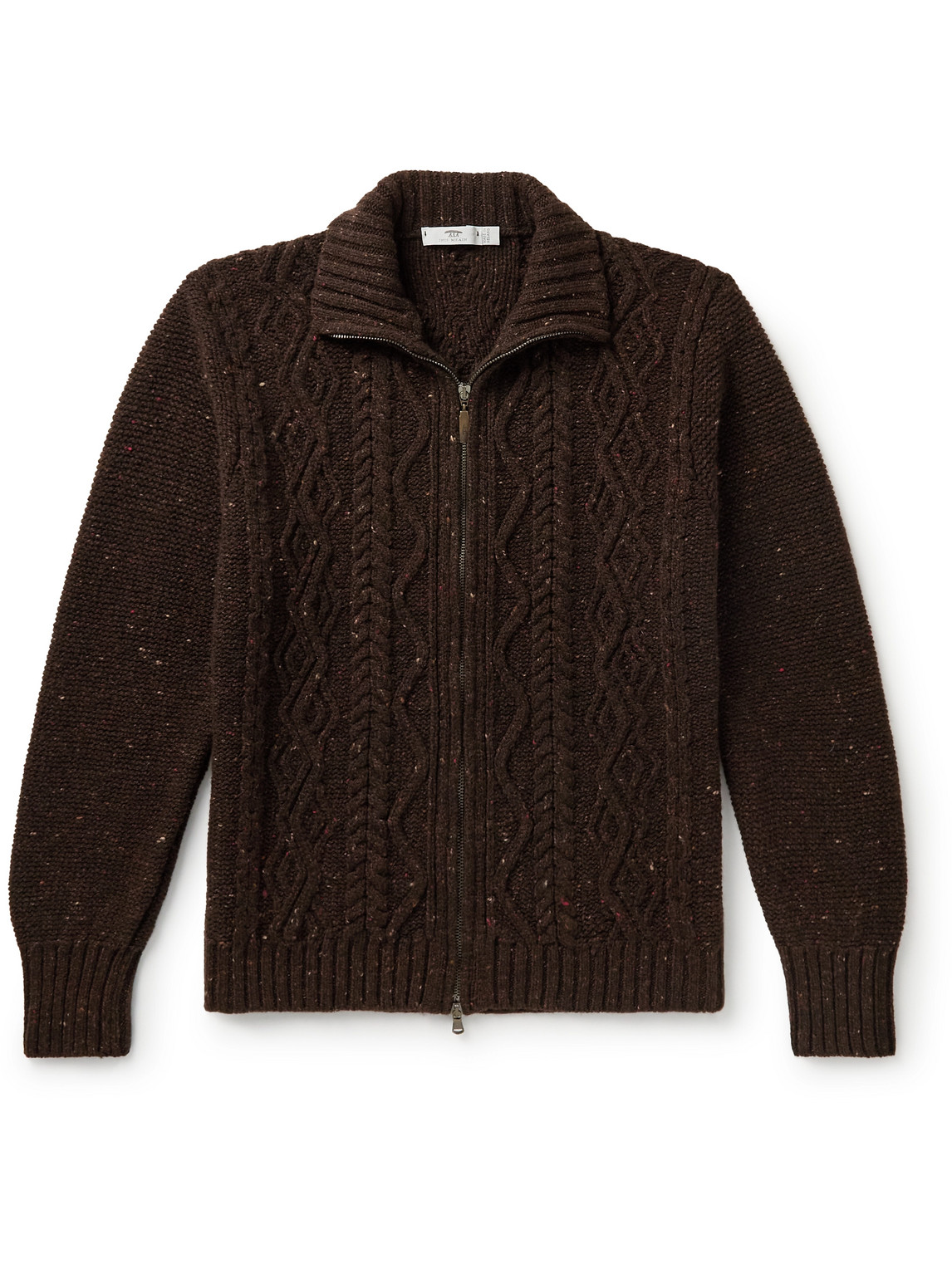 Inis Meáin Cable-Knit Merino Wool and Cashmere-Blend Zip-Up Cardigan