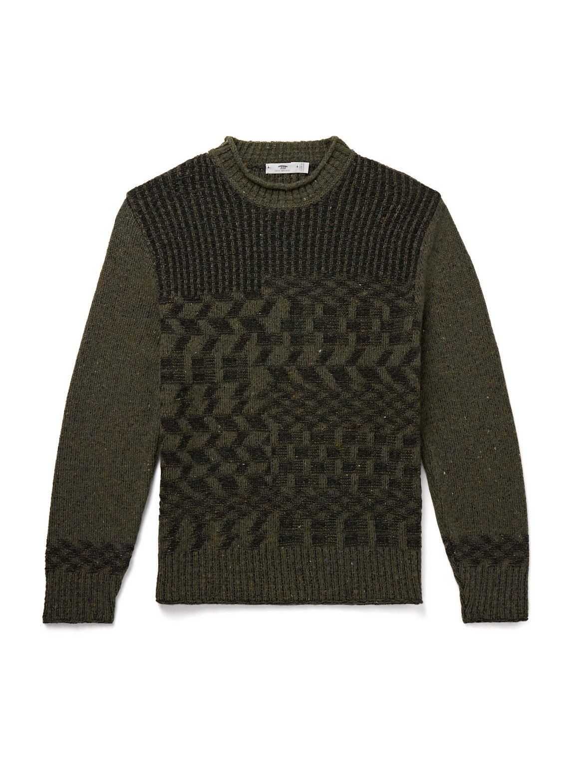 Inis Meáin Claiochai Merino Wool and Cashmere-Blend Jacquard Sweater