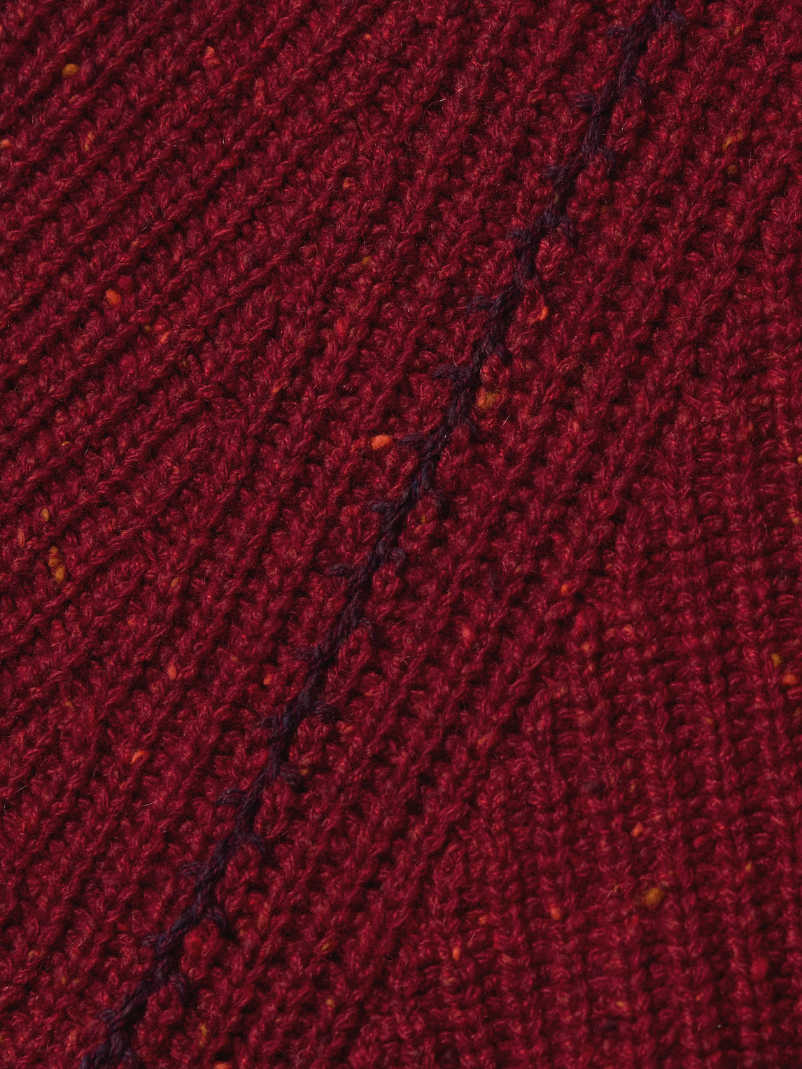 Shop Inis Meain Boatbuilder Ribbed Merino Wool And Cashmere-blend Rollneck Sweater In Red