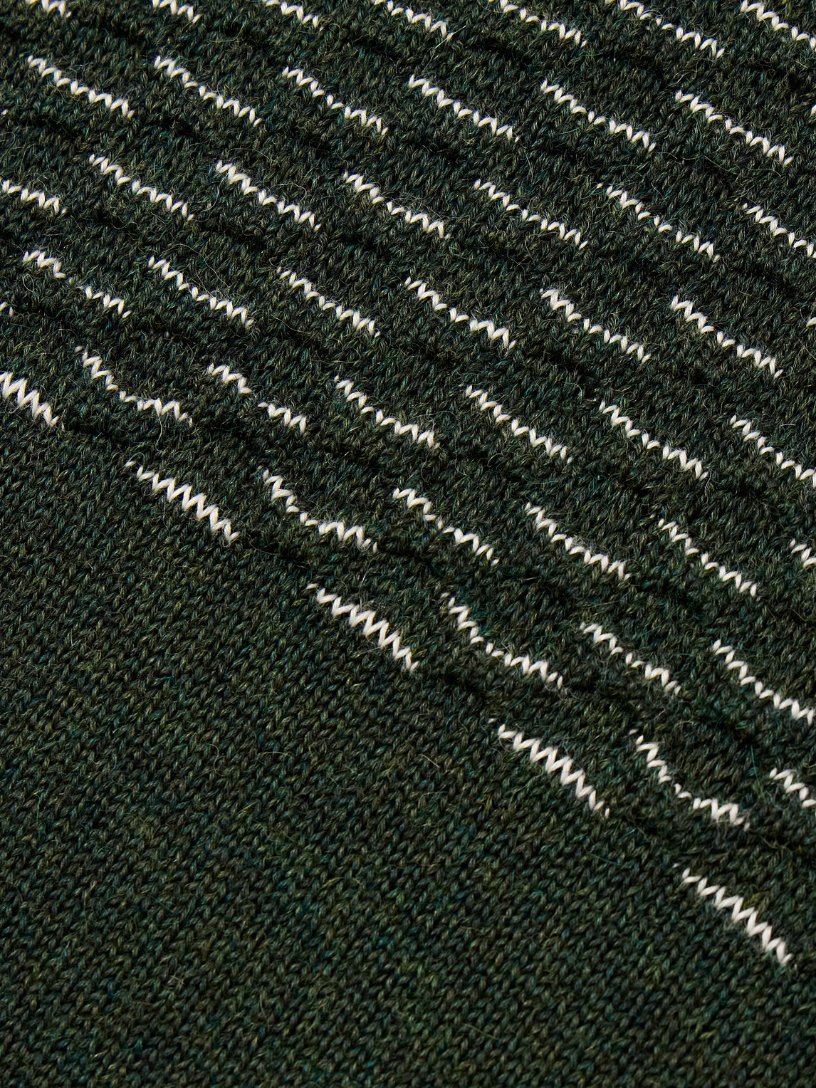 Inis Meain Seafoam Alpaca And Silk-blend Mock-neck Sweater In Green