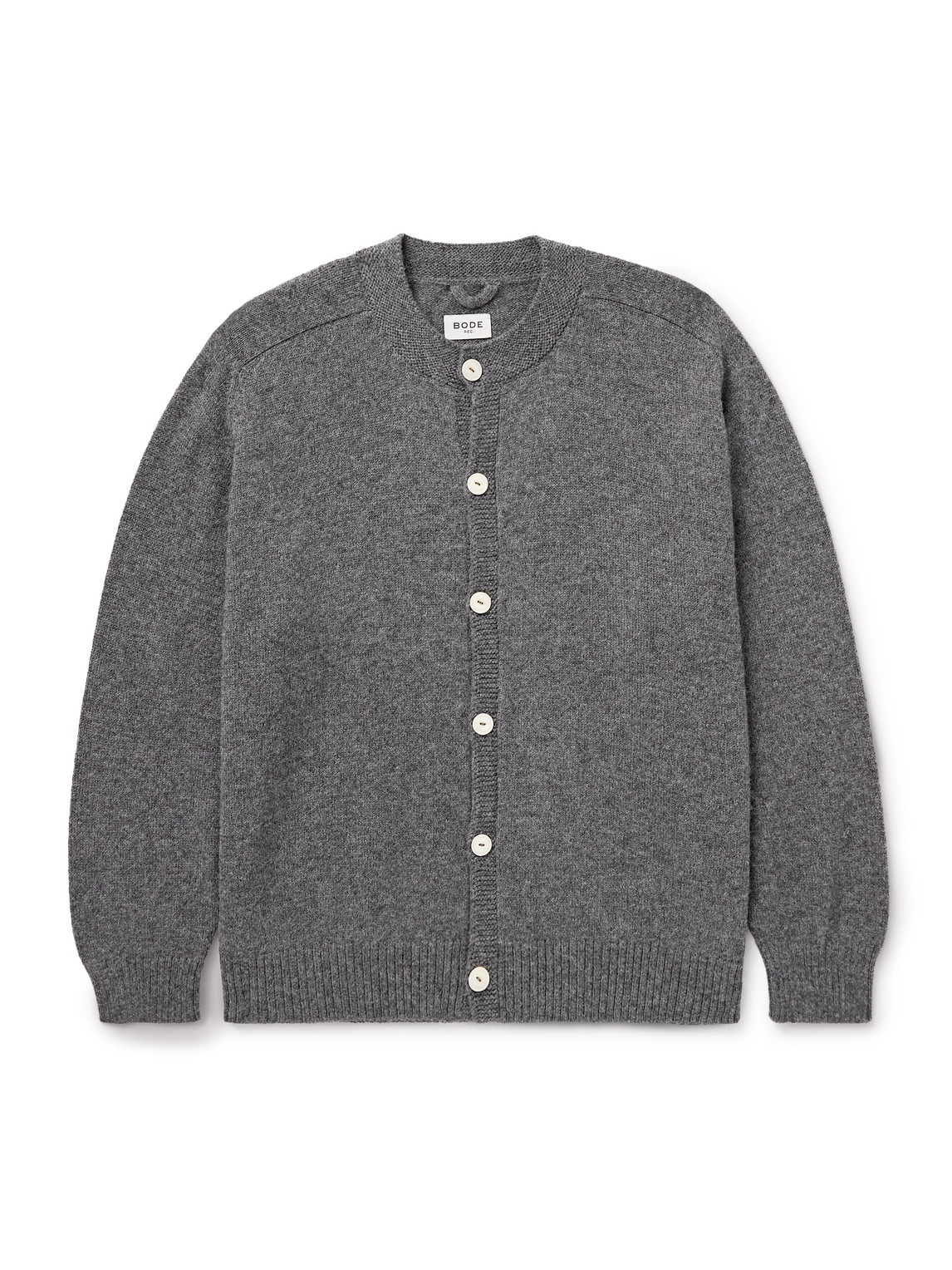 Bode Orchard Alpaca And Merino Wool-blend Cardigan In Grey