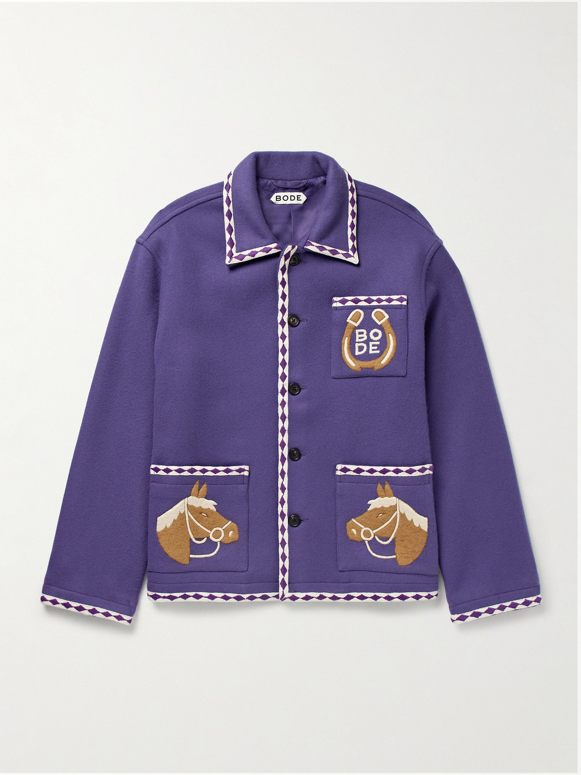 BODE Bronco Embroidered Appliquéd Merino Wool-Felt Jacket - Men