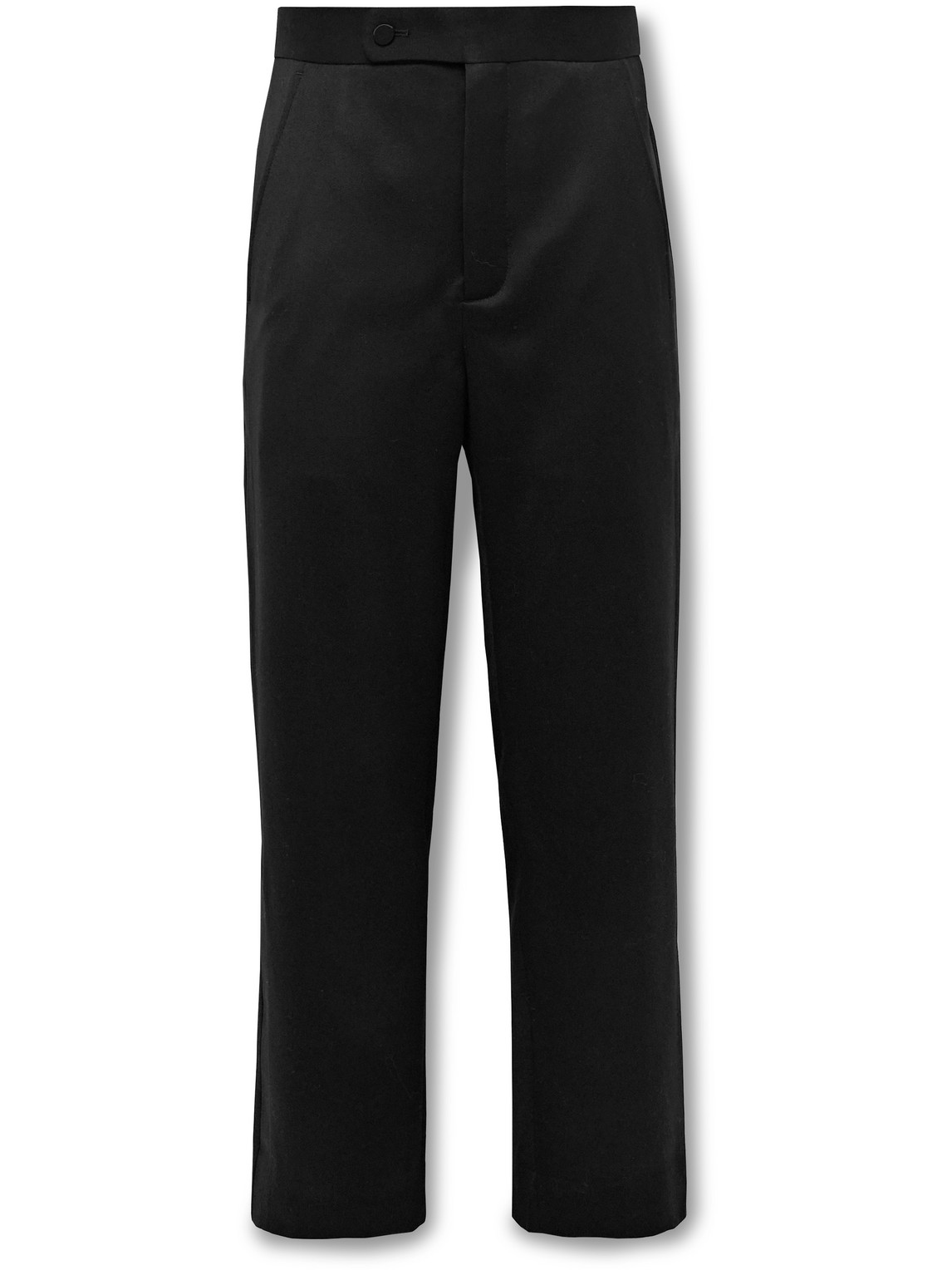 Straight-Leg Satin-Trimmed Wool Barathea Tuxedo Trousers