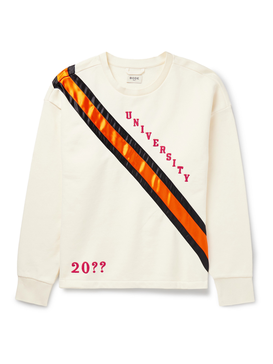 Grad Colors Satin-Trimmed Embroidered Cotton-Jersey Sweatshirt