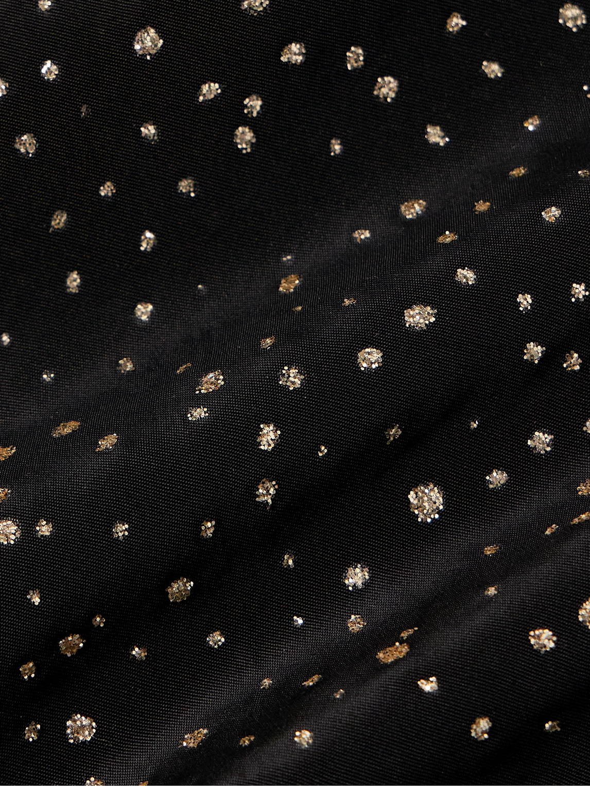 Bode Straight-leg Glittered Polka-dot Faille Shorts In Black