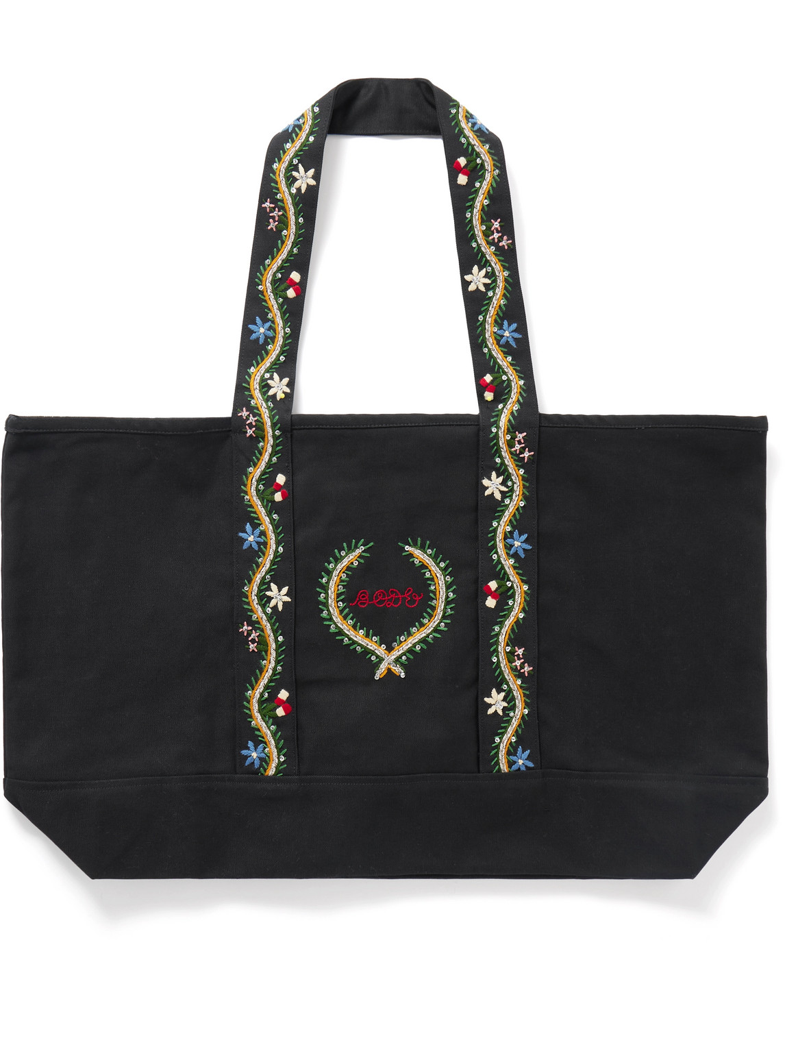 BODE - Alpineflower Embellished Cotton-Canvas Tote Bag - Curated