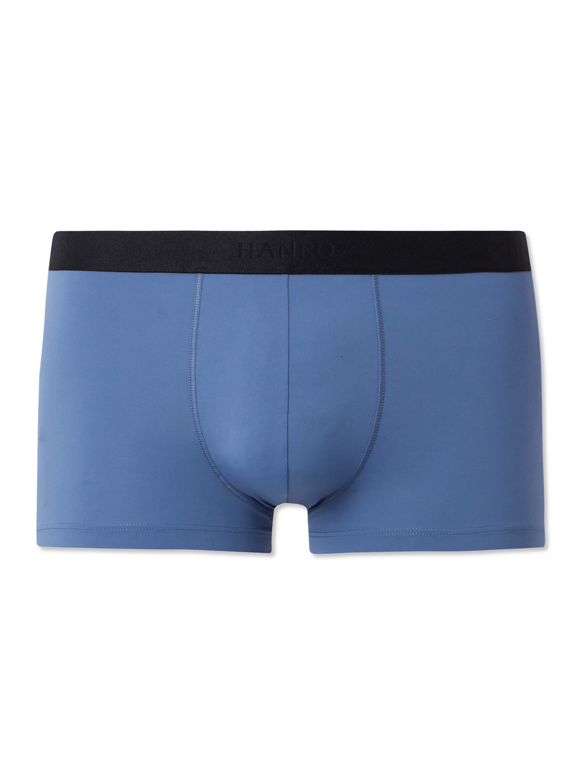Hanro Micro Touch Stretch-jersey Boxer Briefs In Blue