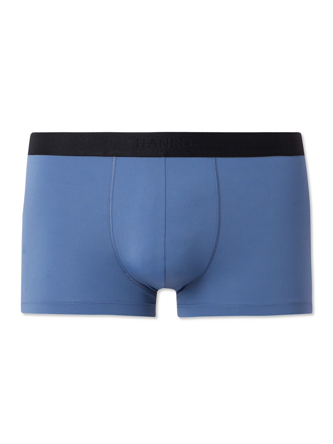 Hanro Micro Touch Stretch-jersey Boxer Briefs In Slate Blue