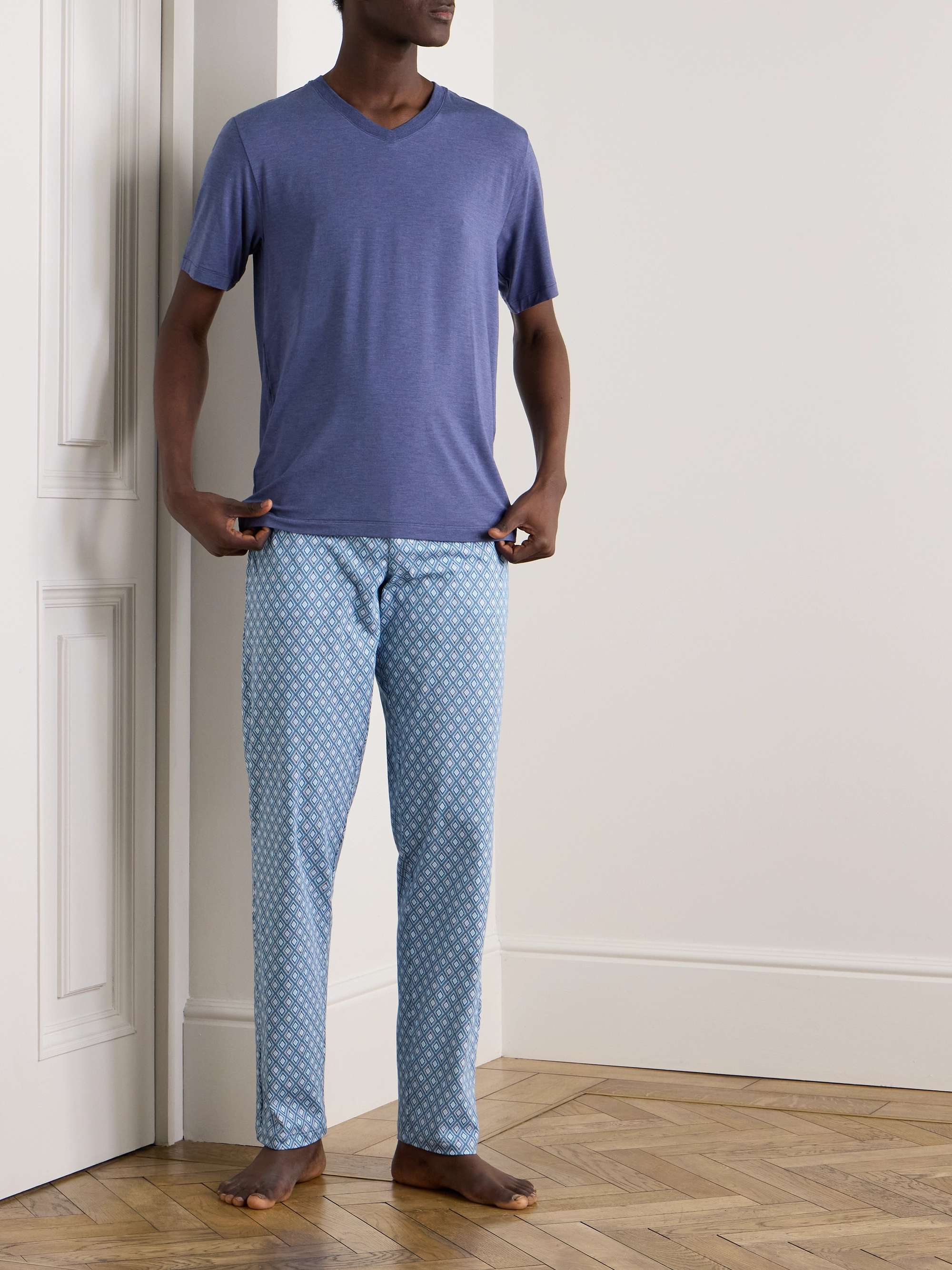 HANRO Night & Day Printed Cotton-Jersey Pyjama Trousers
