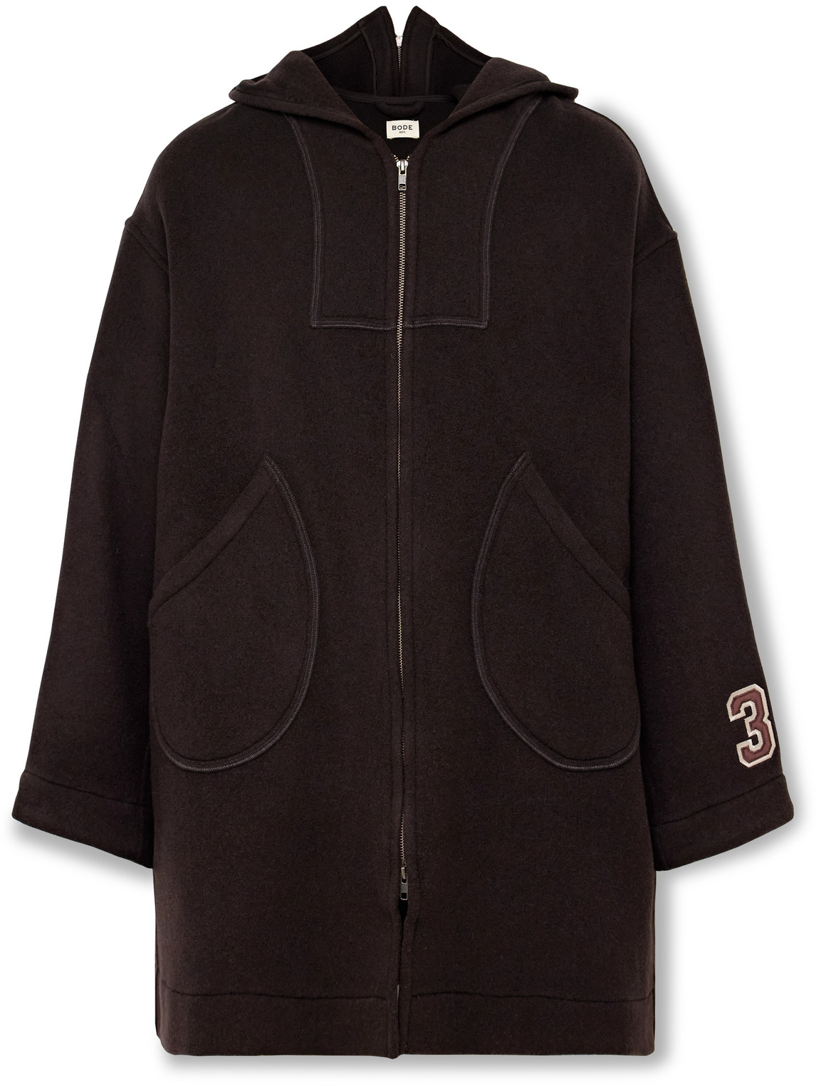 Bode Sideline Wool Coat In Brown
