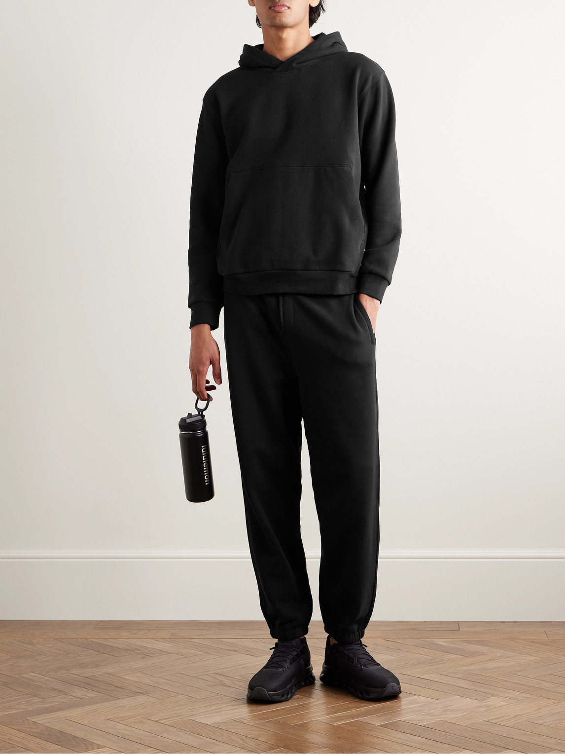 Lululemon Steady State Cotton-blend Jersey Hoodie In Black