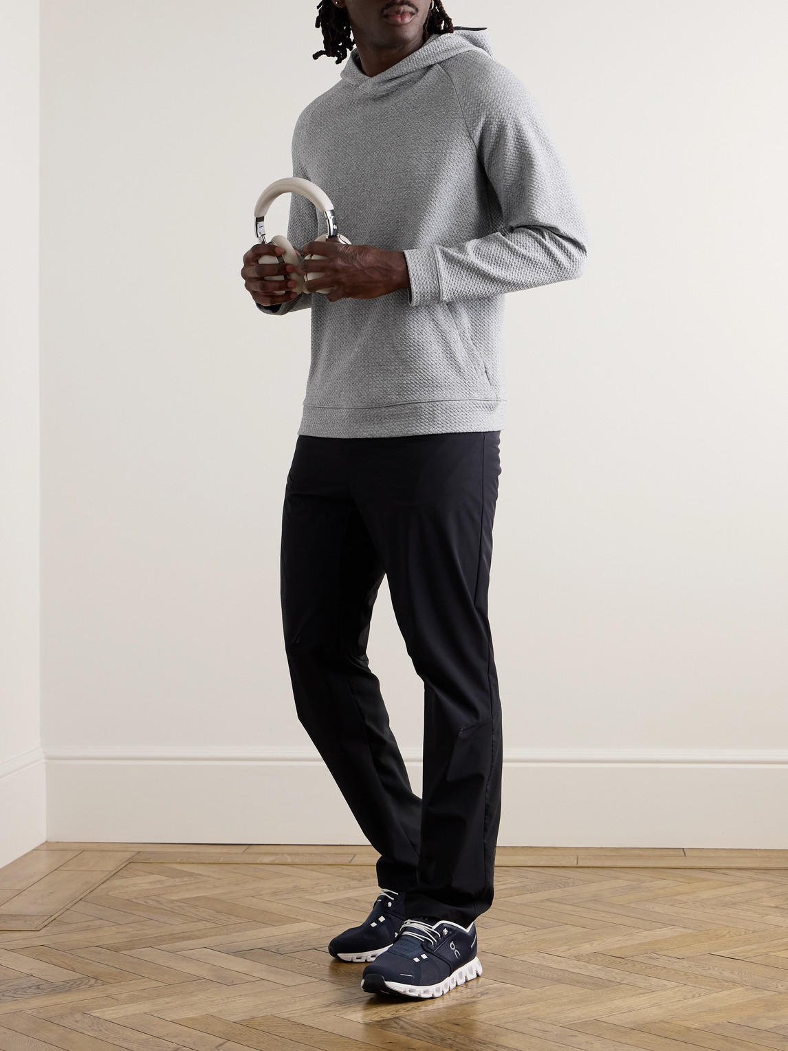 LULULEMON AT EASE DOUBLE-KNIT TEXTURED COTTON-BLEND HOODIE