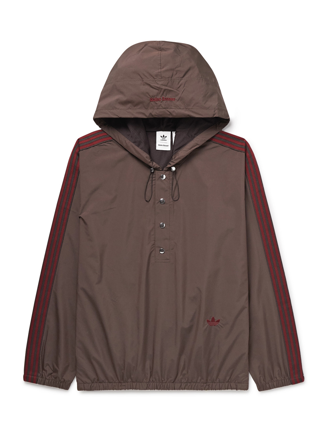Wales Bonner Logo-Embroidered Striped Shell Hooded Jacket