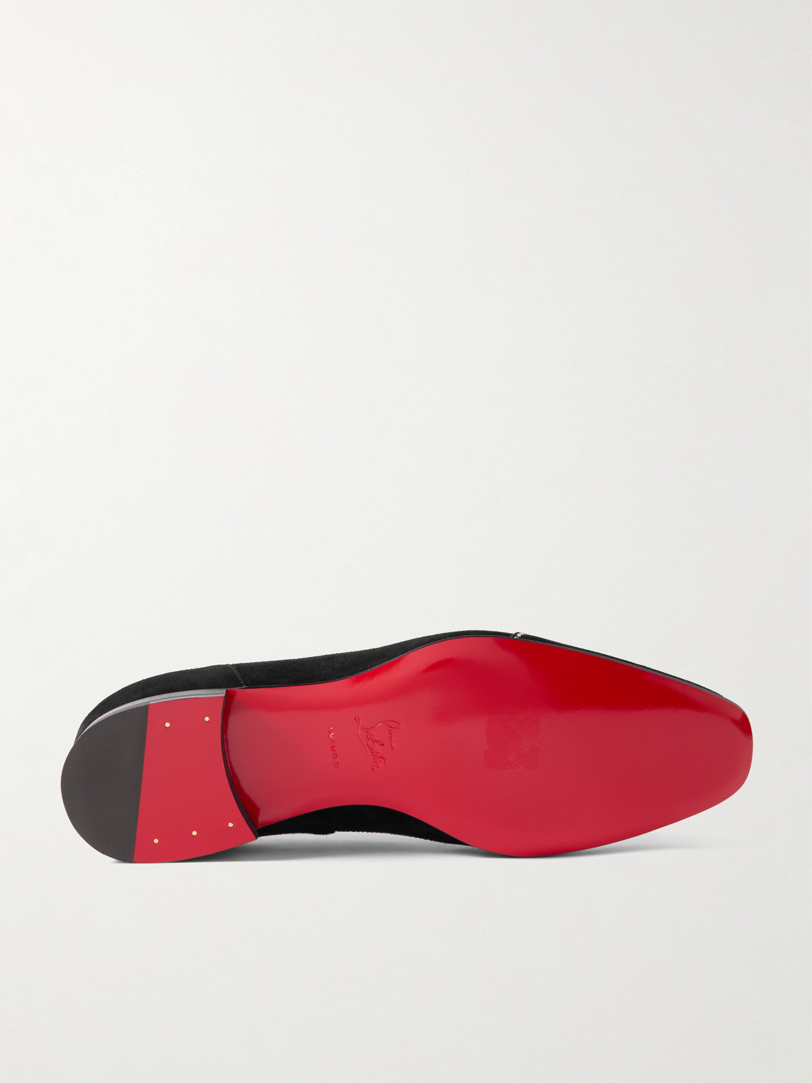 Christian Louboutin Dandysiago Grosgrain-trimmed Embellished Velvet Loafers In Black