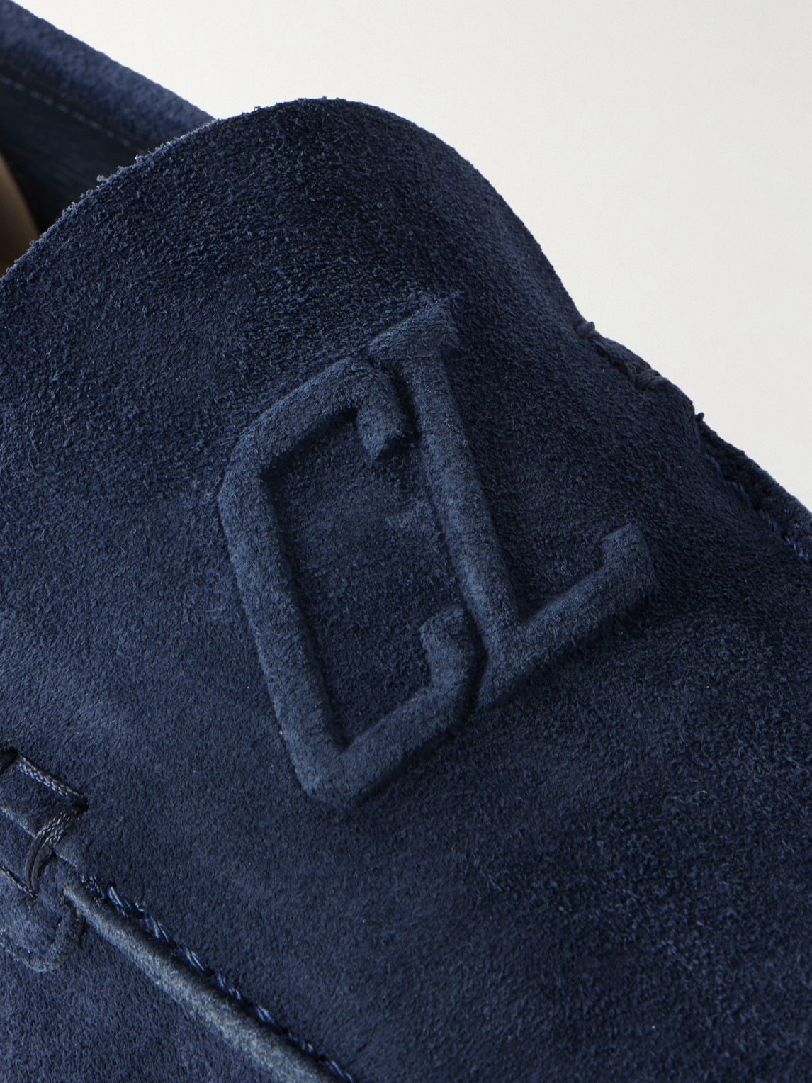 CHRISTIAN LOUBOUTIN VARSIBOAT LOGO-EMBOSSED SUEDE LOAFERS