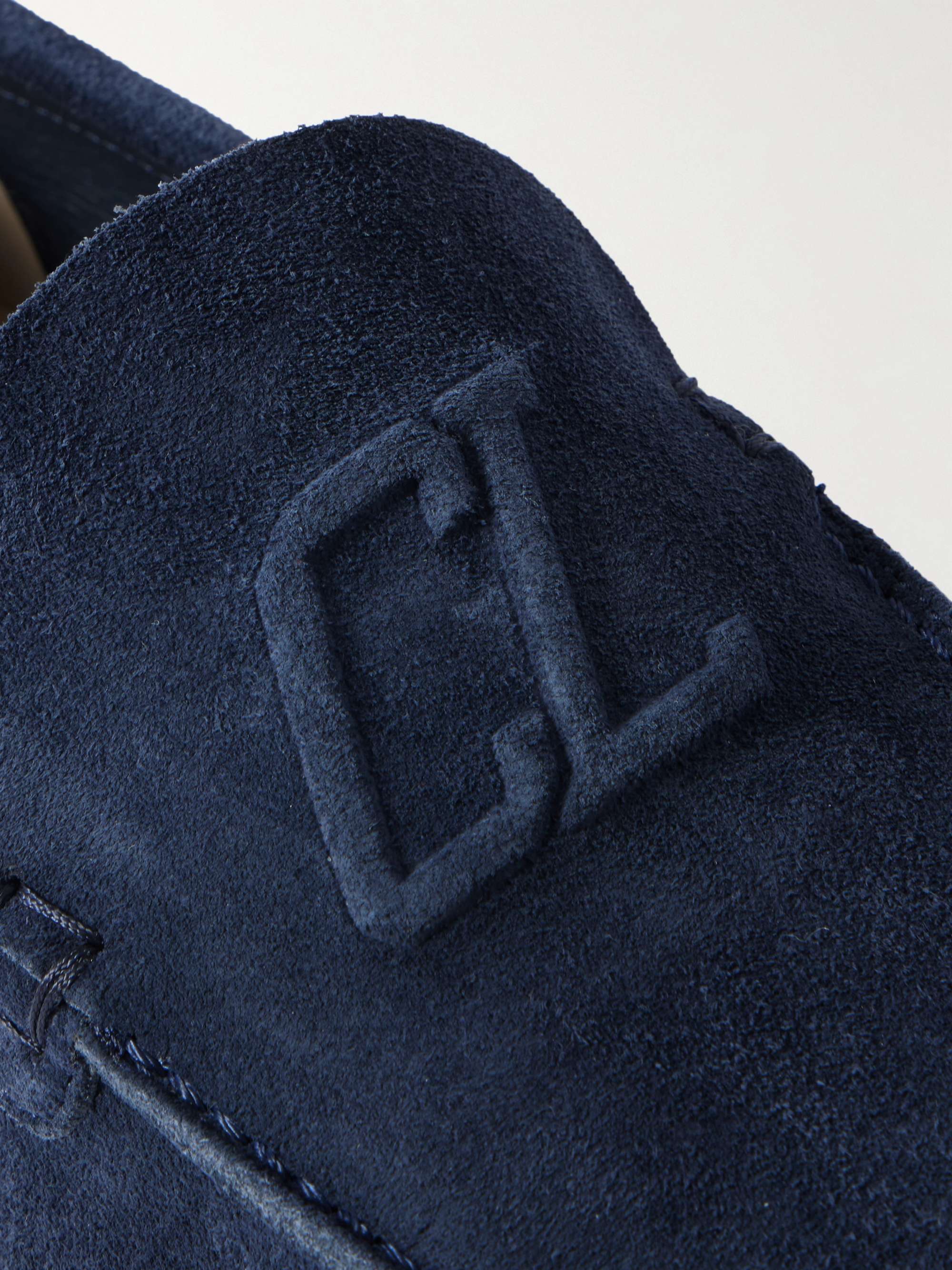 CHRISTIAN LOUBOUTIN Varsiboat Logo-Embossed Suede Loafers